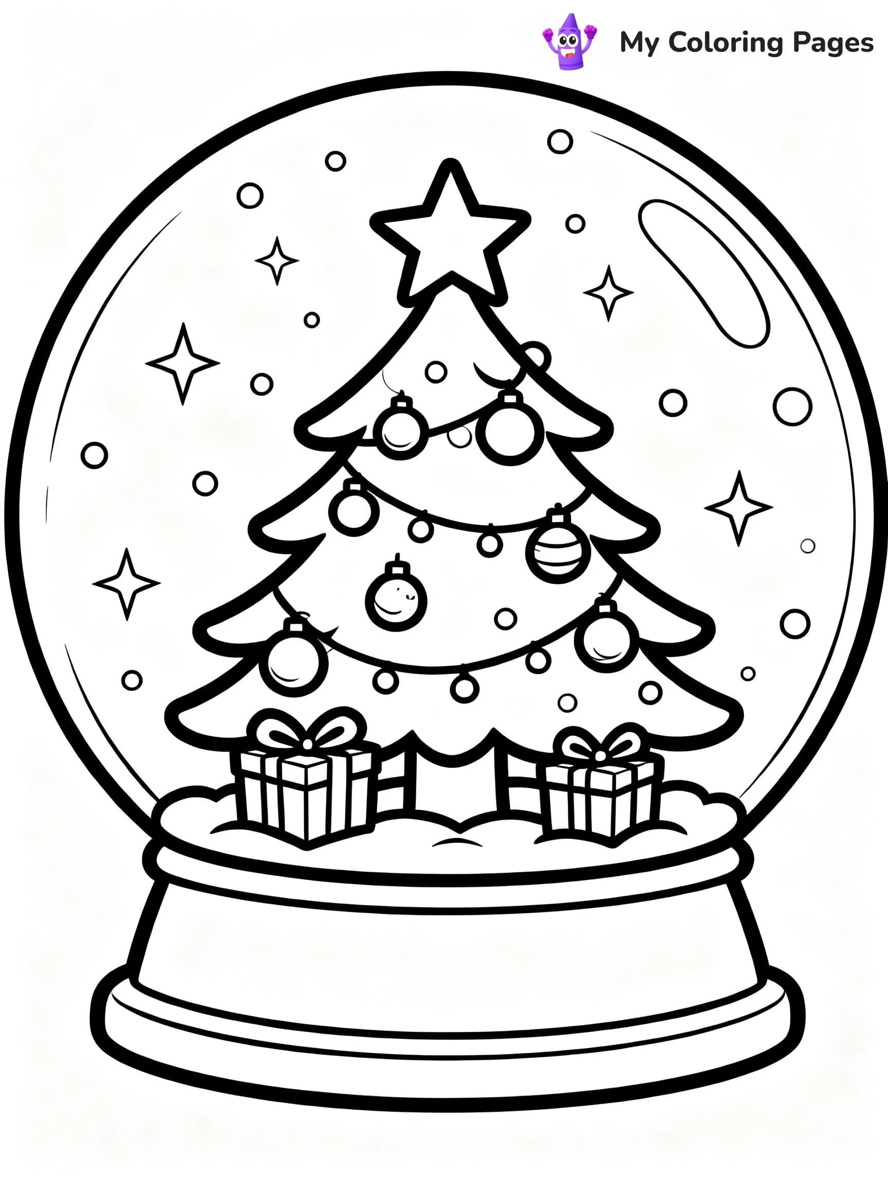 Christmas Snow Globe Coloring Pages - 16