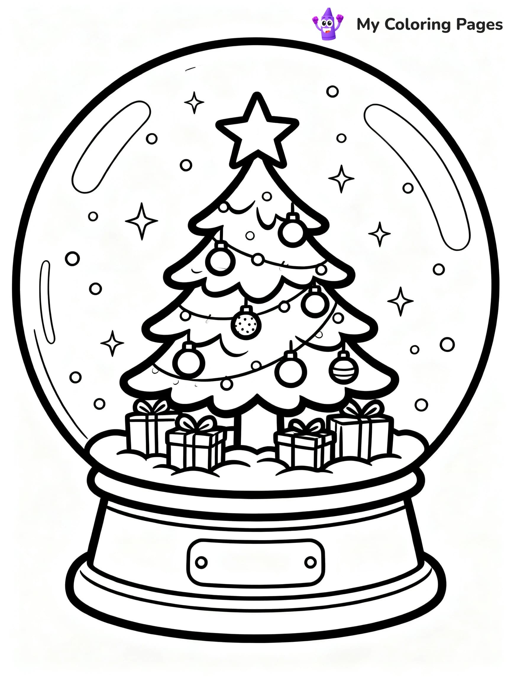 Christmas Snow Globe Coloring Pages - 15