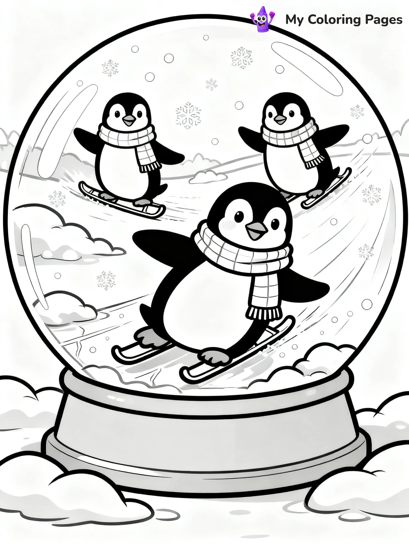 Christmas Snow Globe Coloring Pages - 13