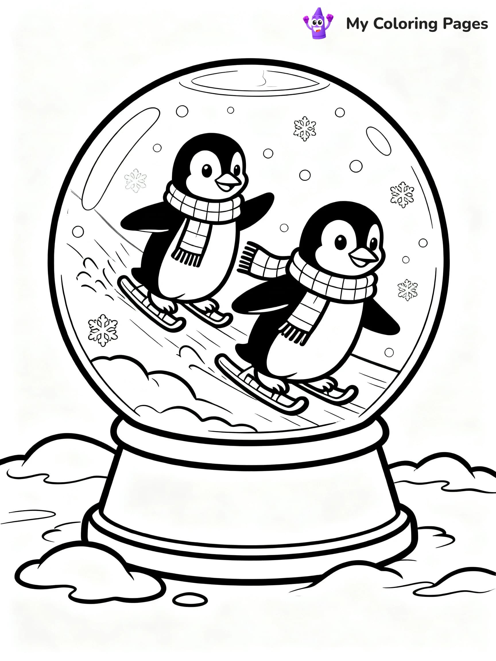 Christmas Snow Globe Coloring Pages - 12