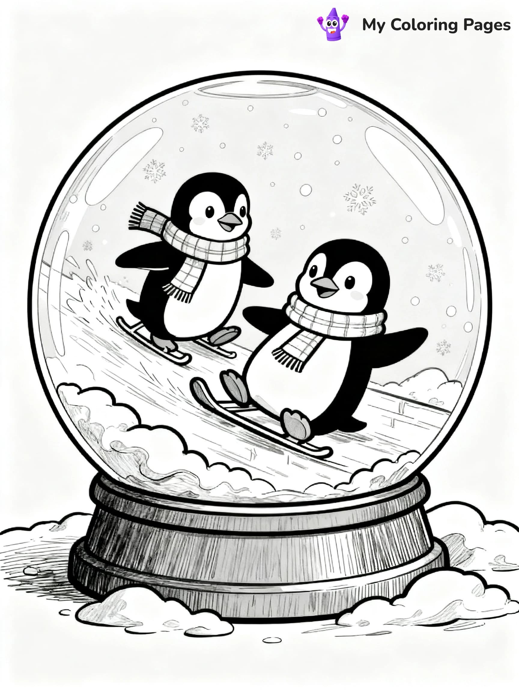 Christmas Snow Globe Coloring Pages - 9