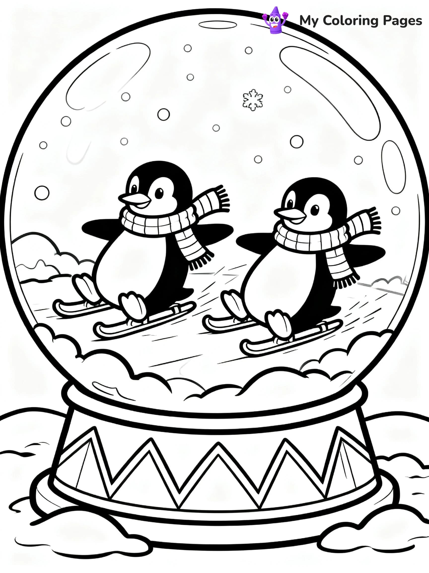 Christmas Snow Globe Coloring Pages - 8