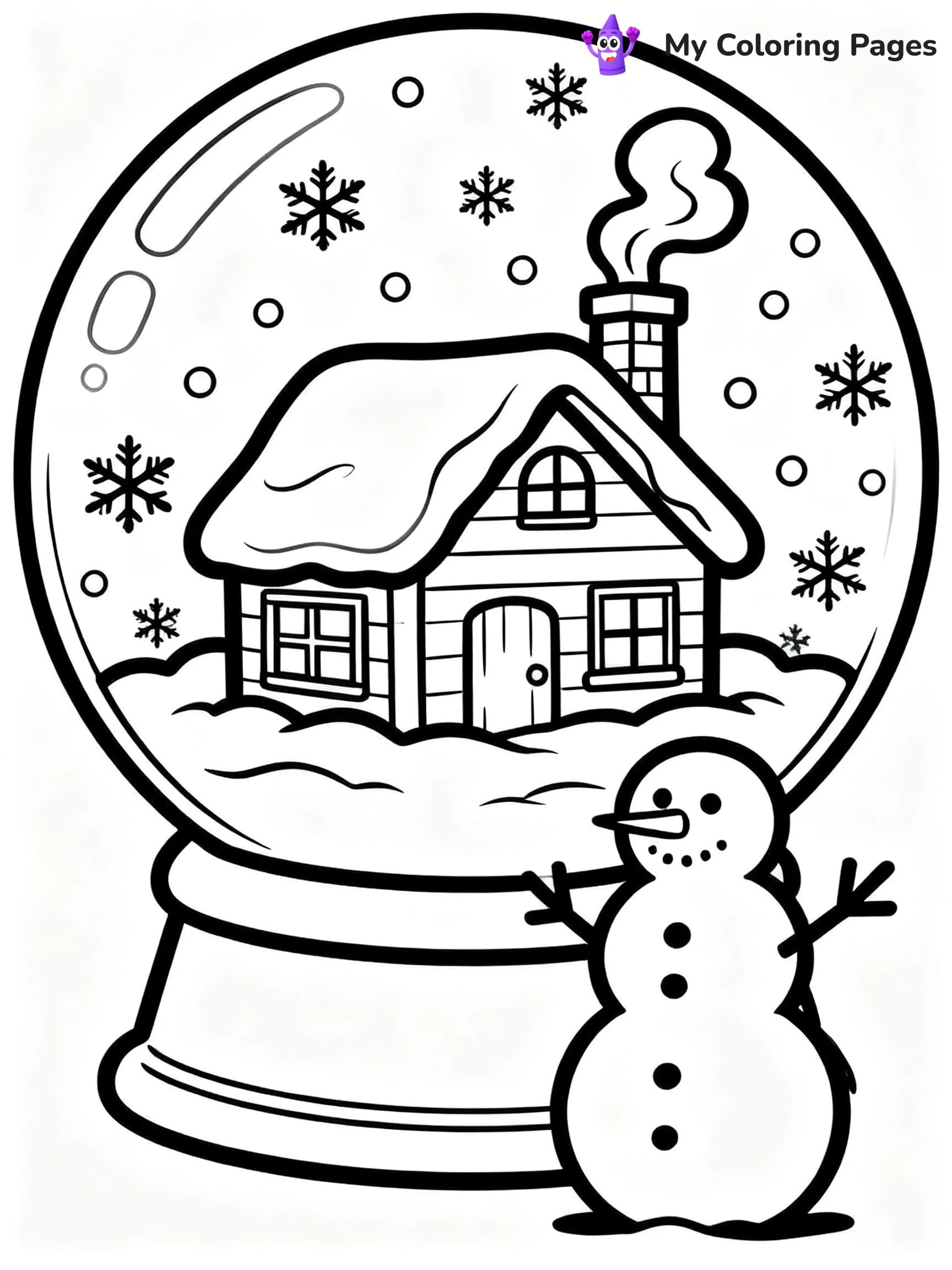 Christmas Snow Globe Coloring Pages - 7