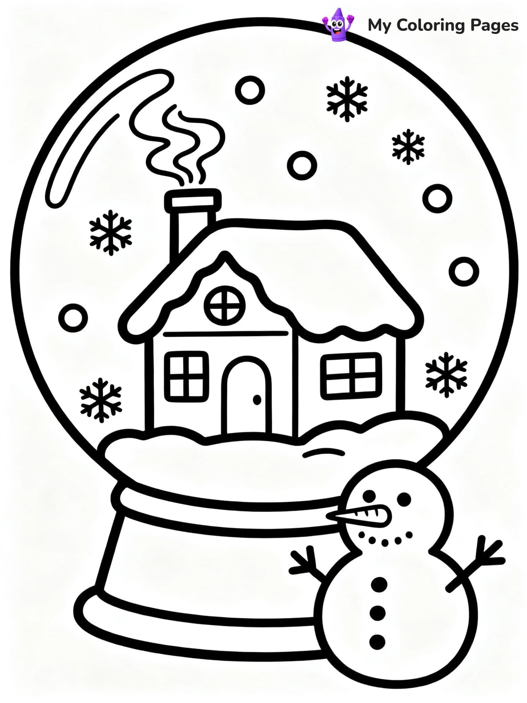 Christmas Snow Globe Coloring Pages - 6