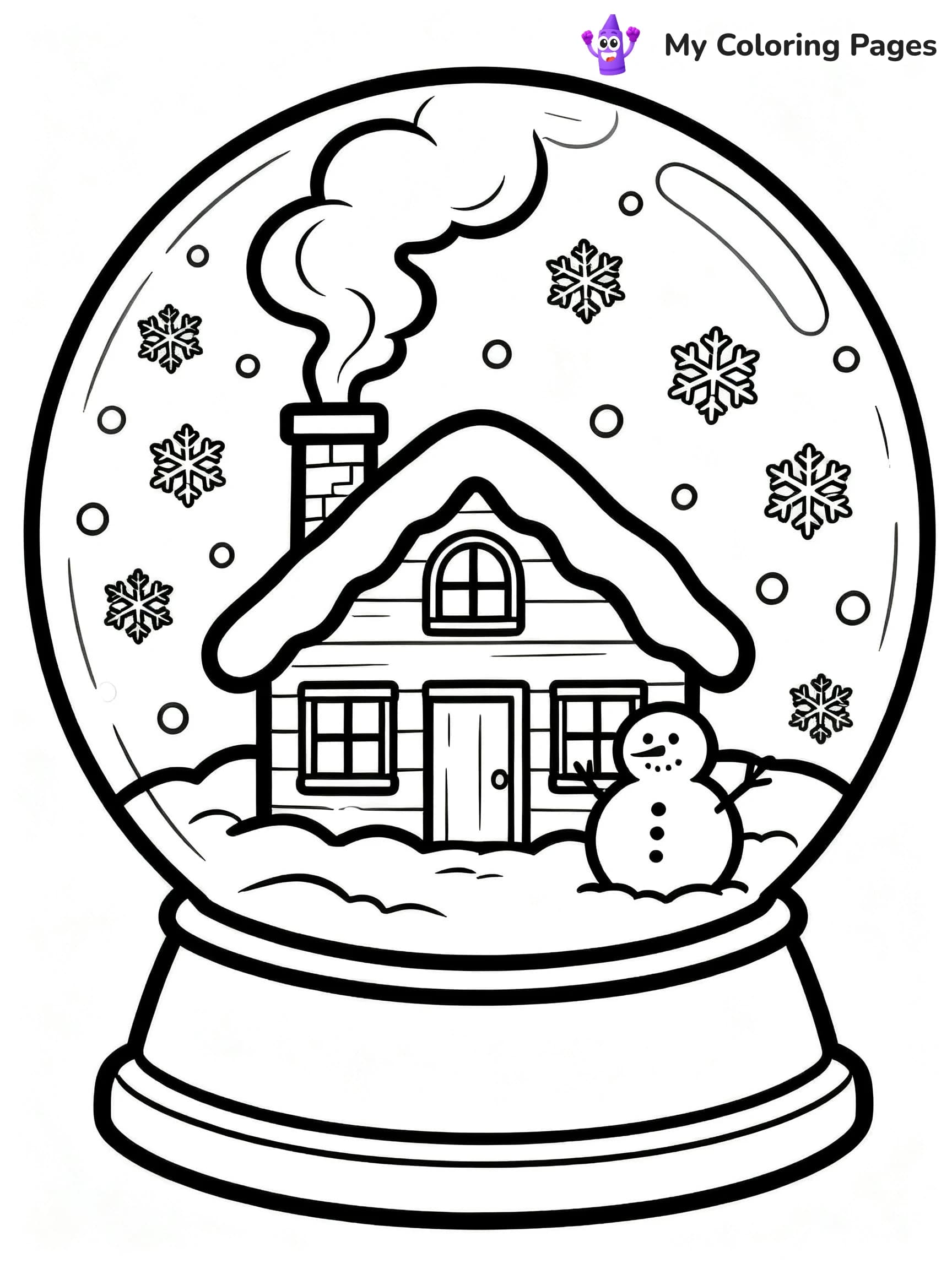 Christmas Snow Globe Coloring Pages - 5