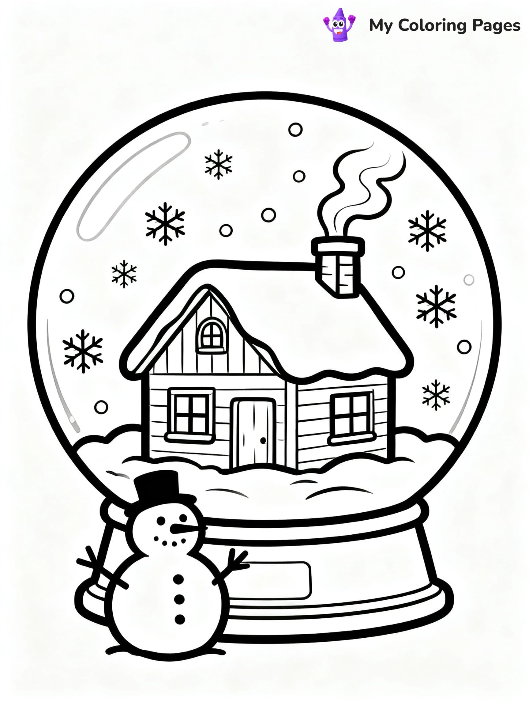 Christmas Snow Globe Coloring Pages - 4