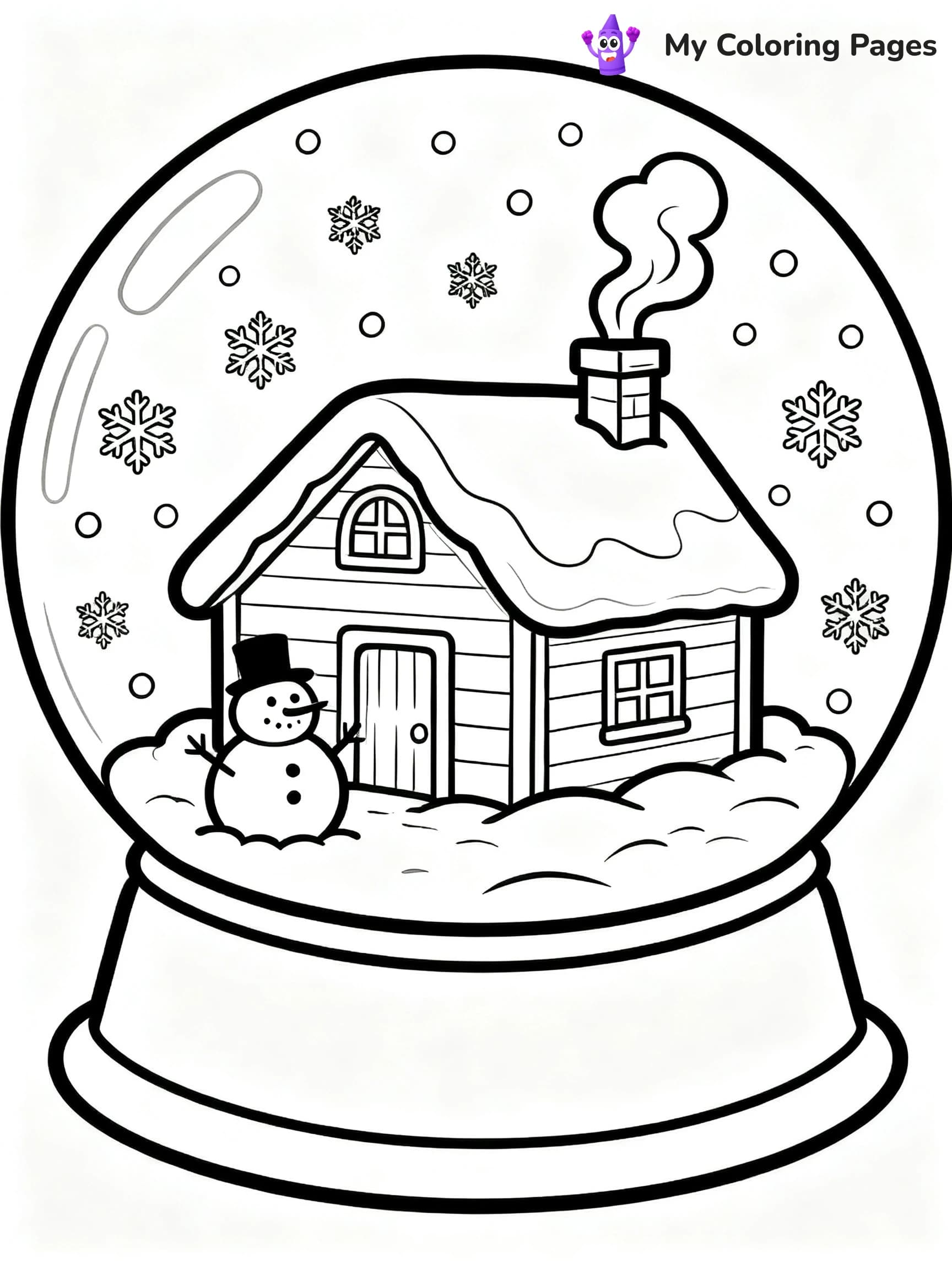 Christmas Snow Globe Coloring Pages - 3
