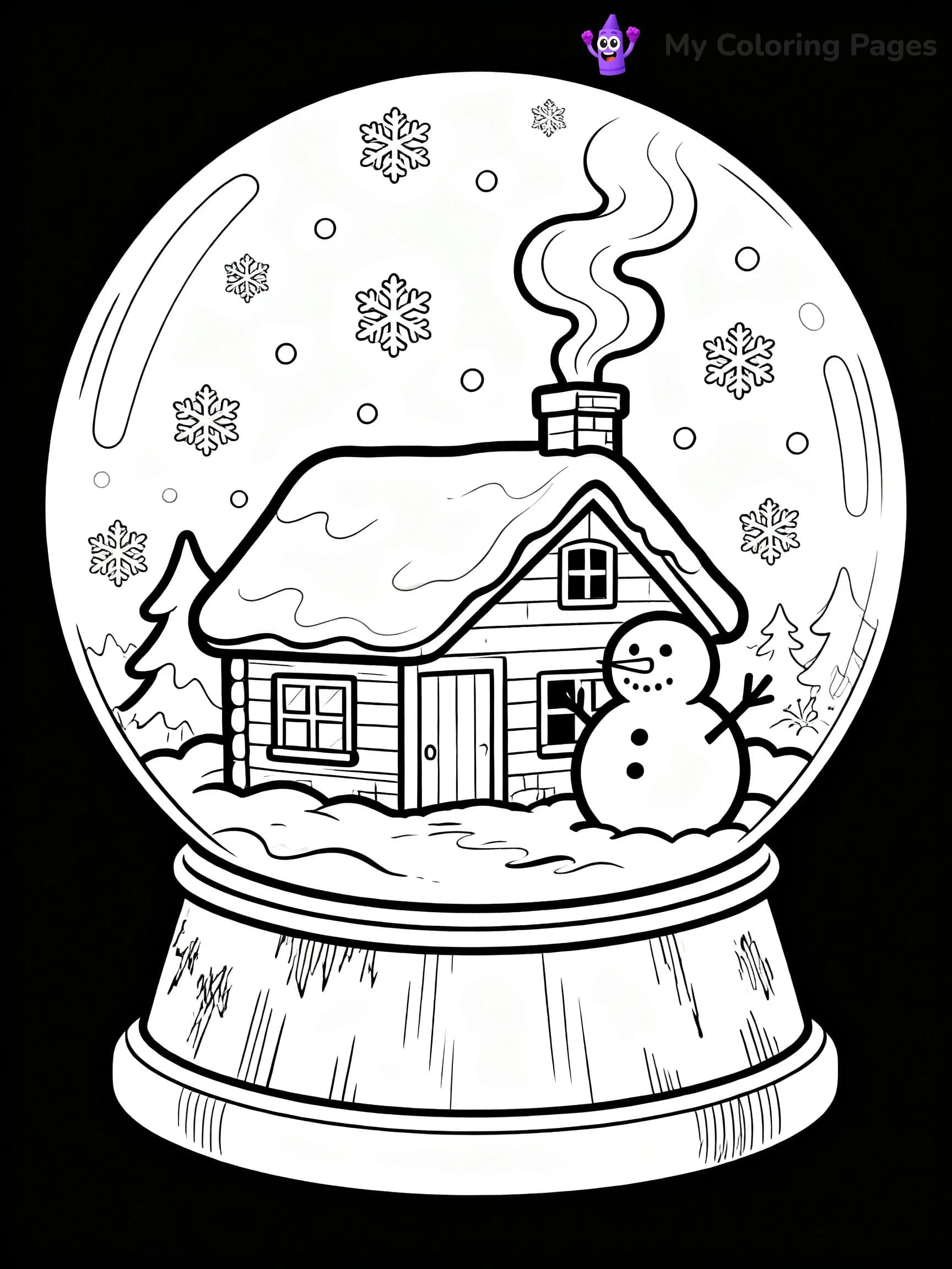 Christmas Snow Globe Coloring Pages - 2