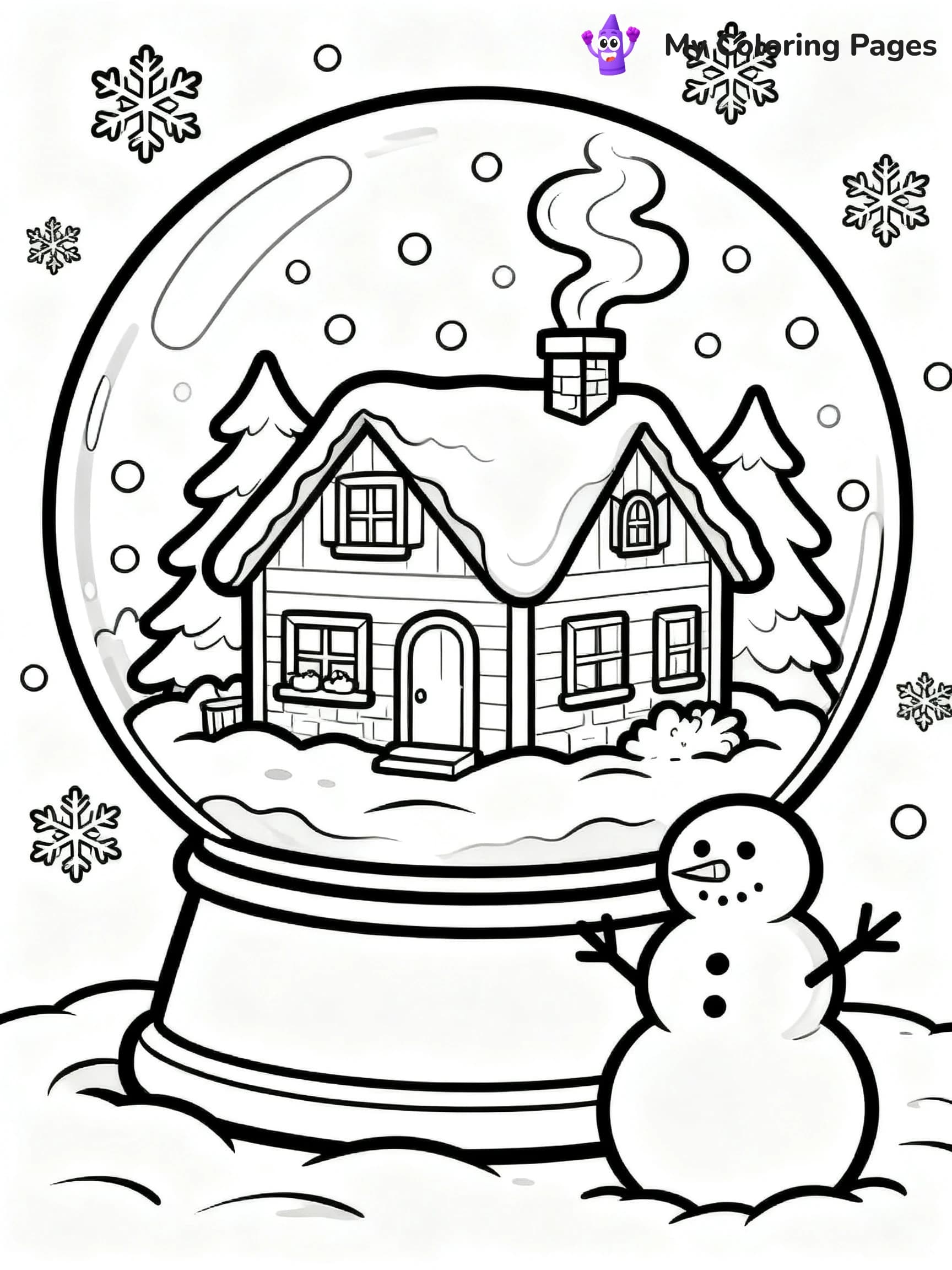 Christmas Snow Globe Coloring Pages - 1