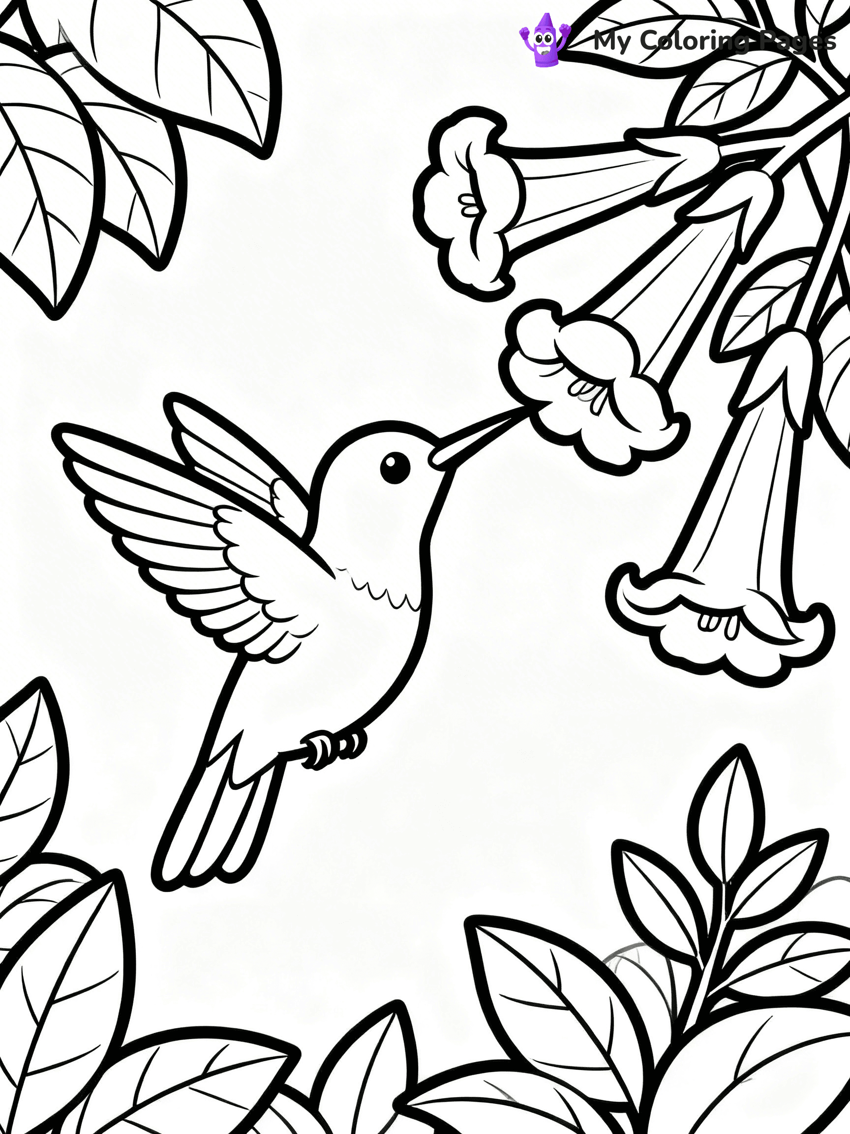 Cute Hummingbird Coloring Pages - 13