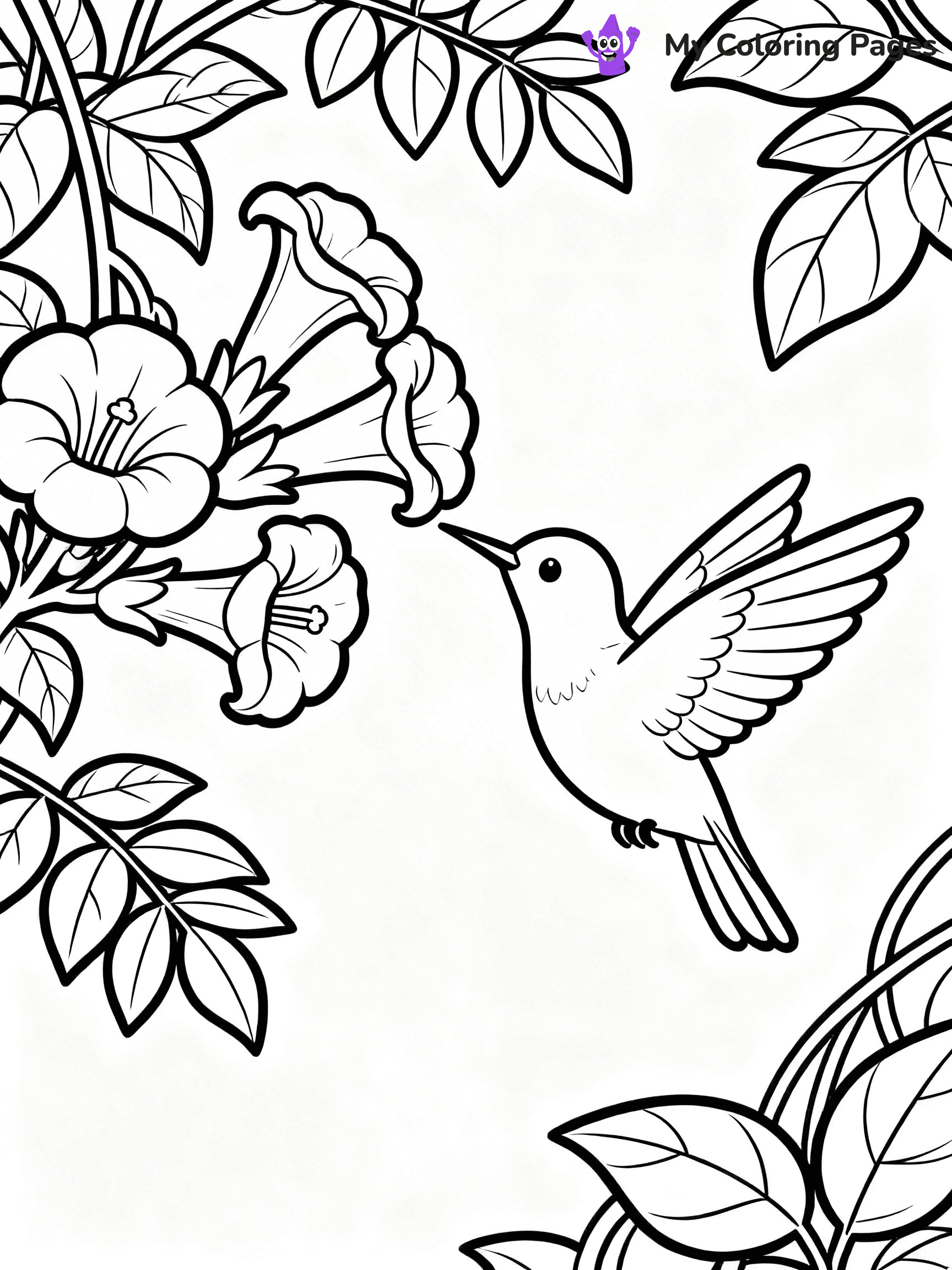 Cute Hummingbird Coloring Pages - 12