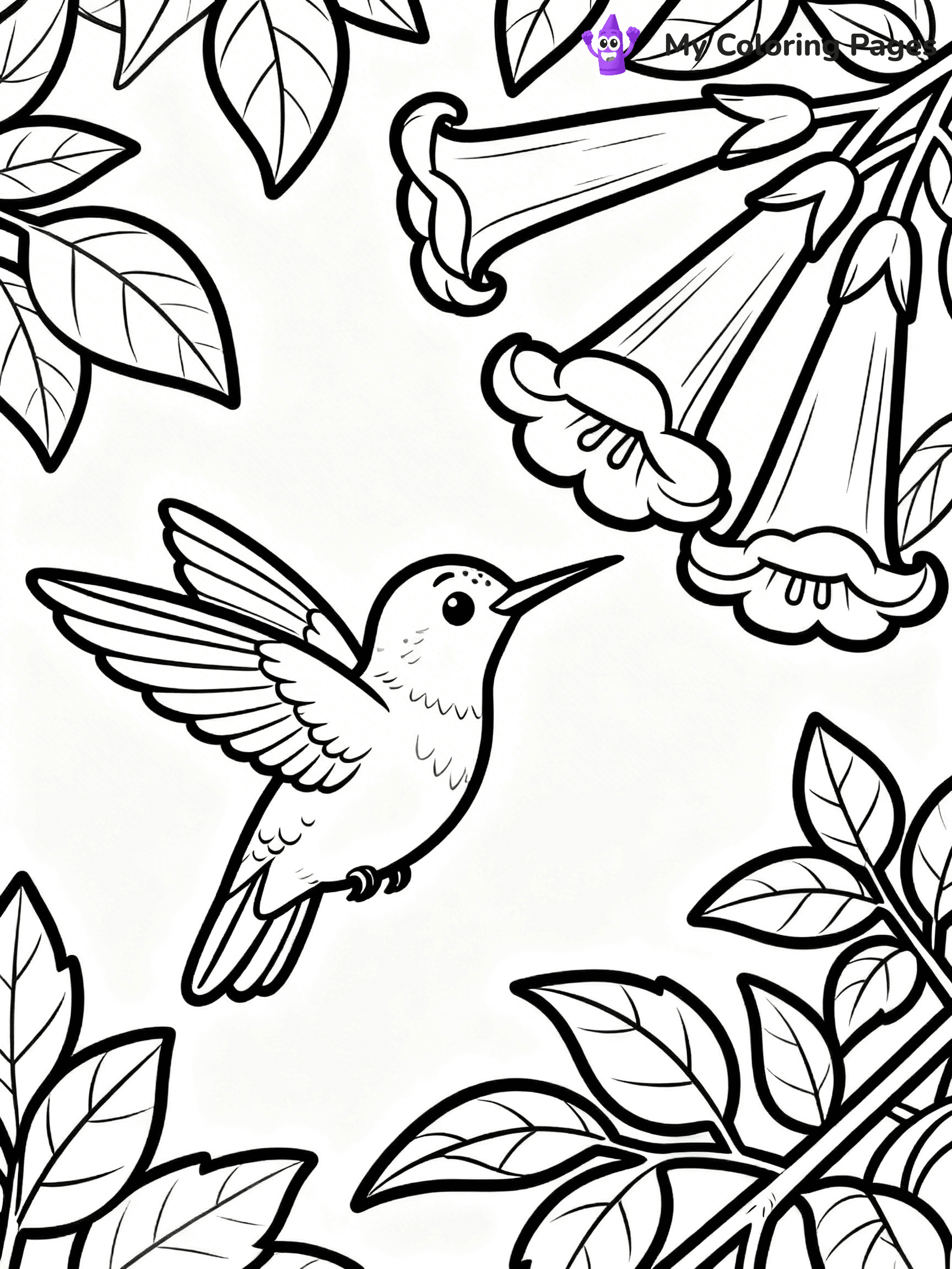 Cute Hummingbird Coloring Pages - 11