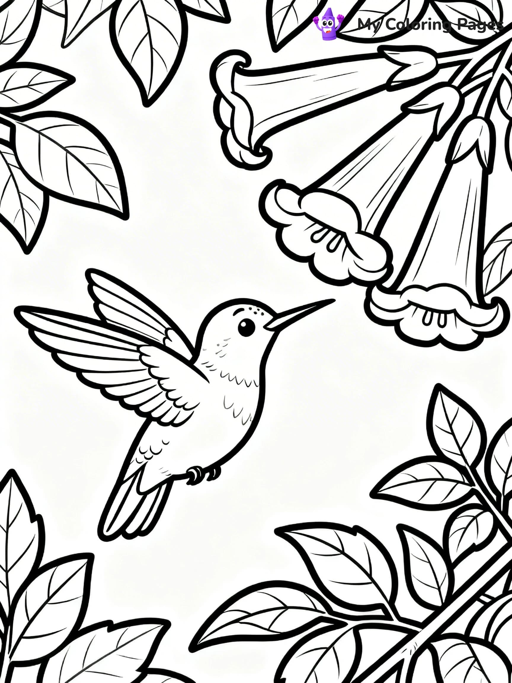 Cute Hummingbird Coloring Pages - 12