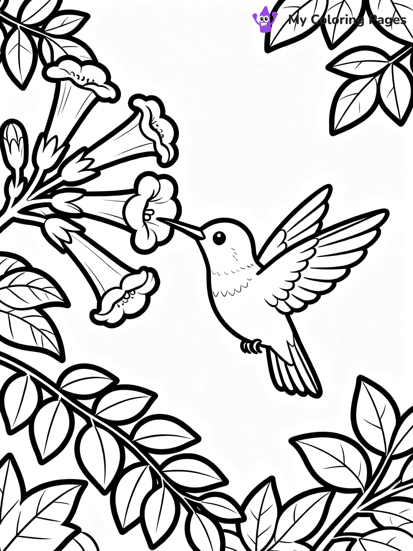 Cute Hummingbird Coloring Pages - 9