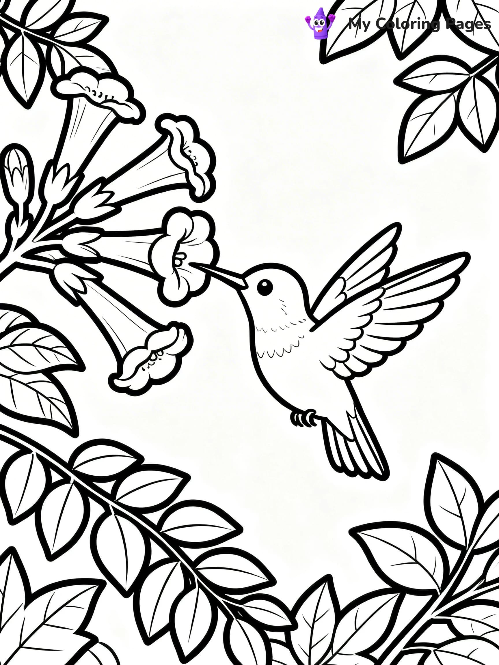 Cute Hummingbird Coloring Pages - 10