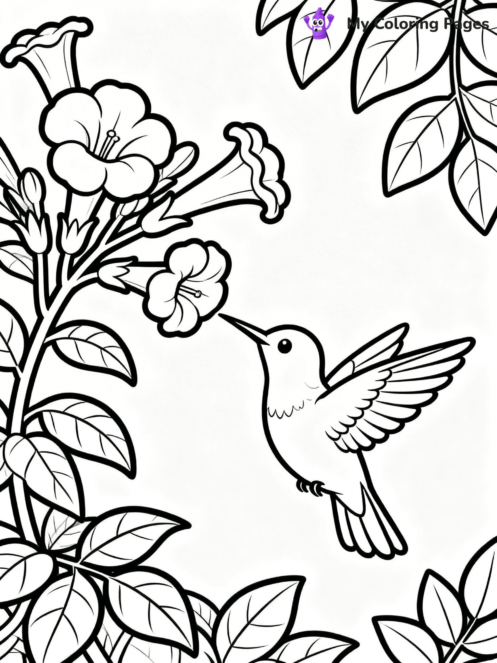 Cute Hummingbird Coloring Pages - 8