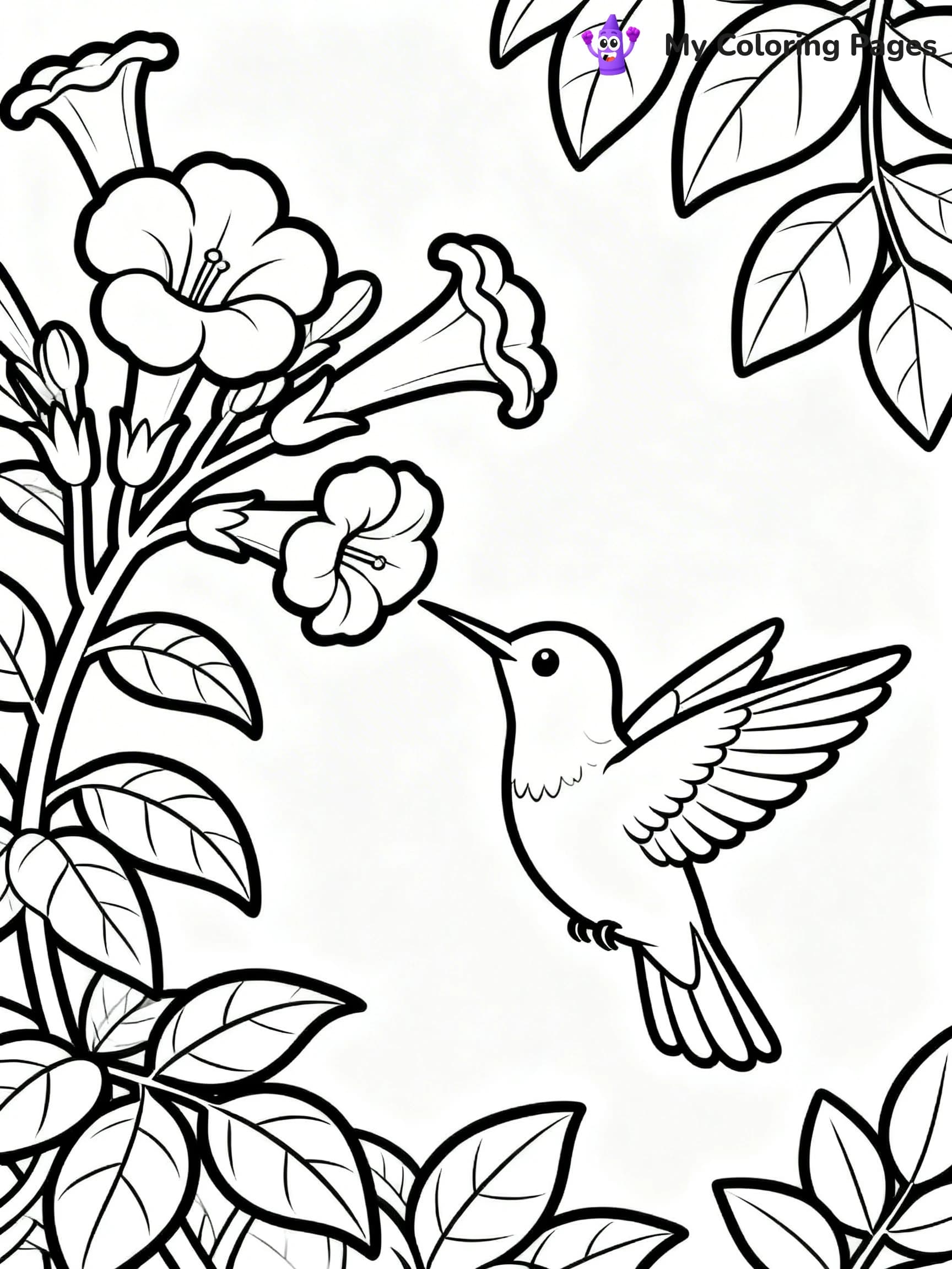 Cute Hummingbird Coloring Pages - 9