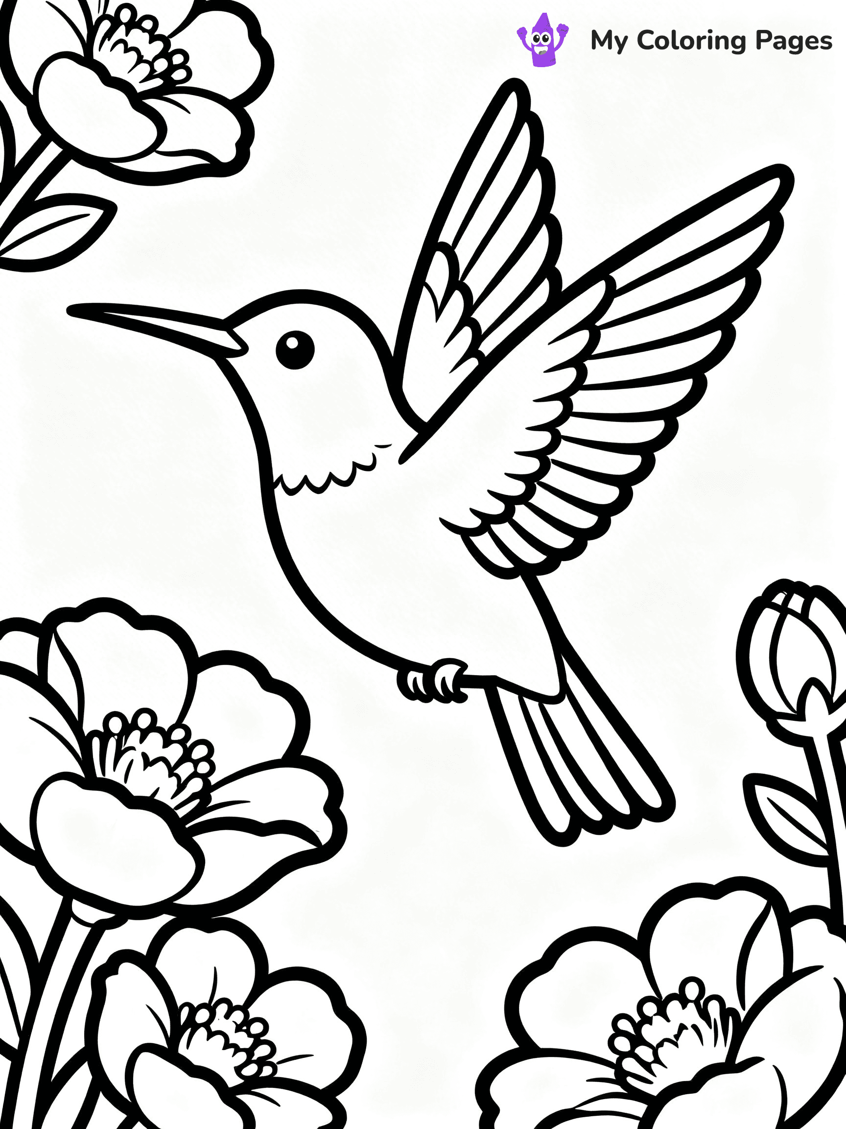 Cute Hummingbird Coloring Pages - 7