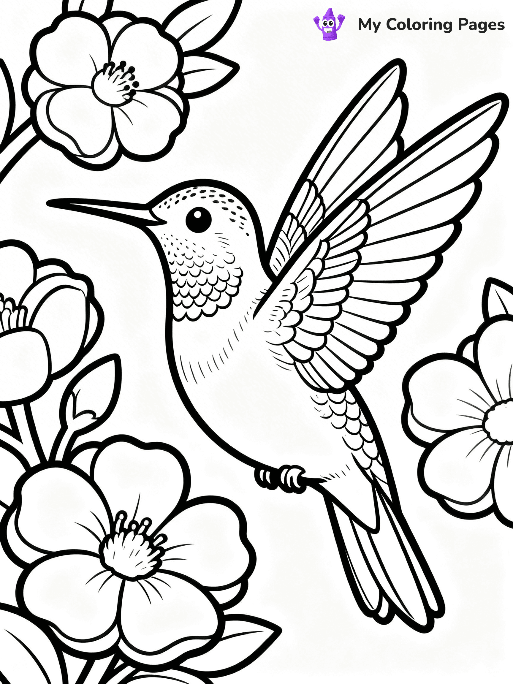 Cute Hummingbird Coloring Pages - 5