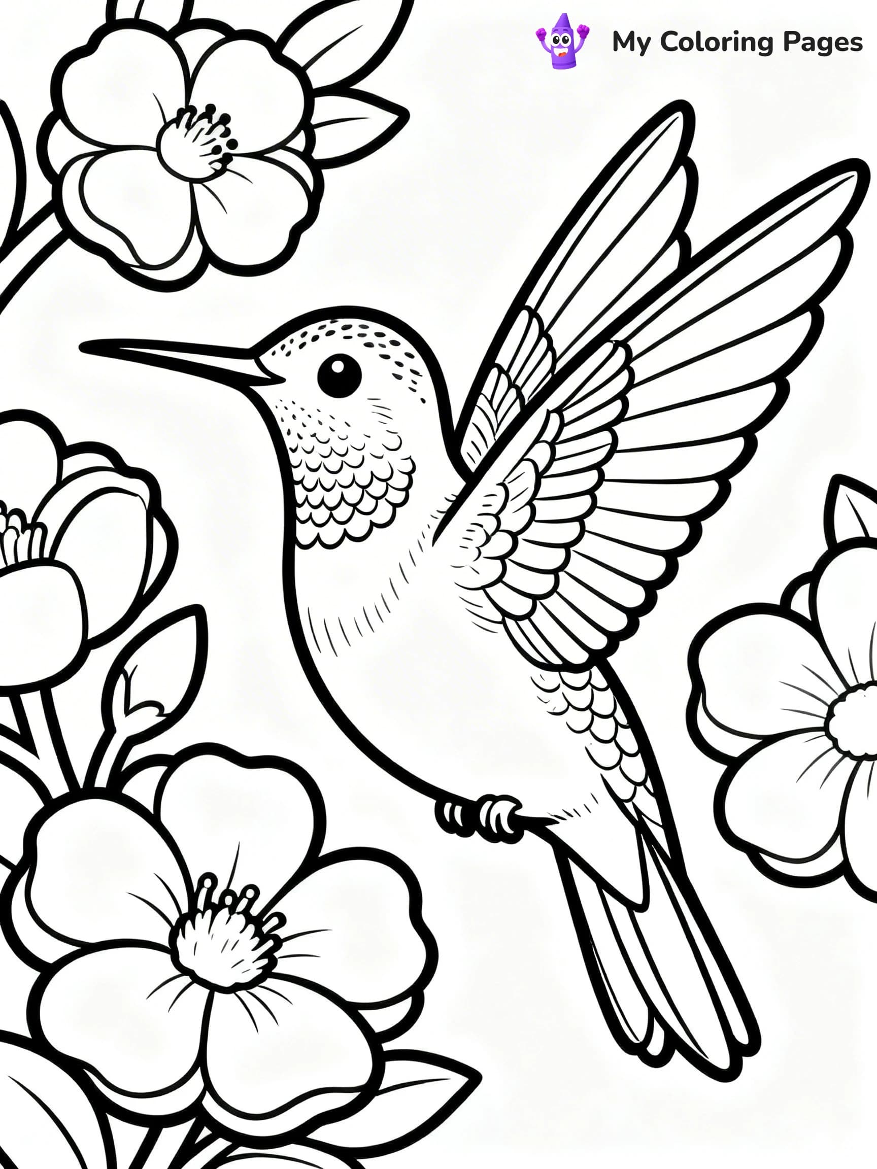 Cute Hummingbird Coloring Pages - 6