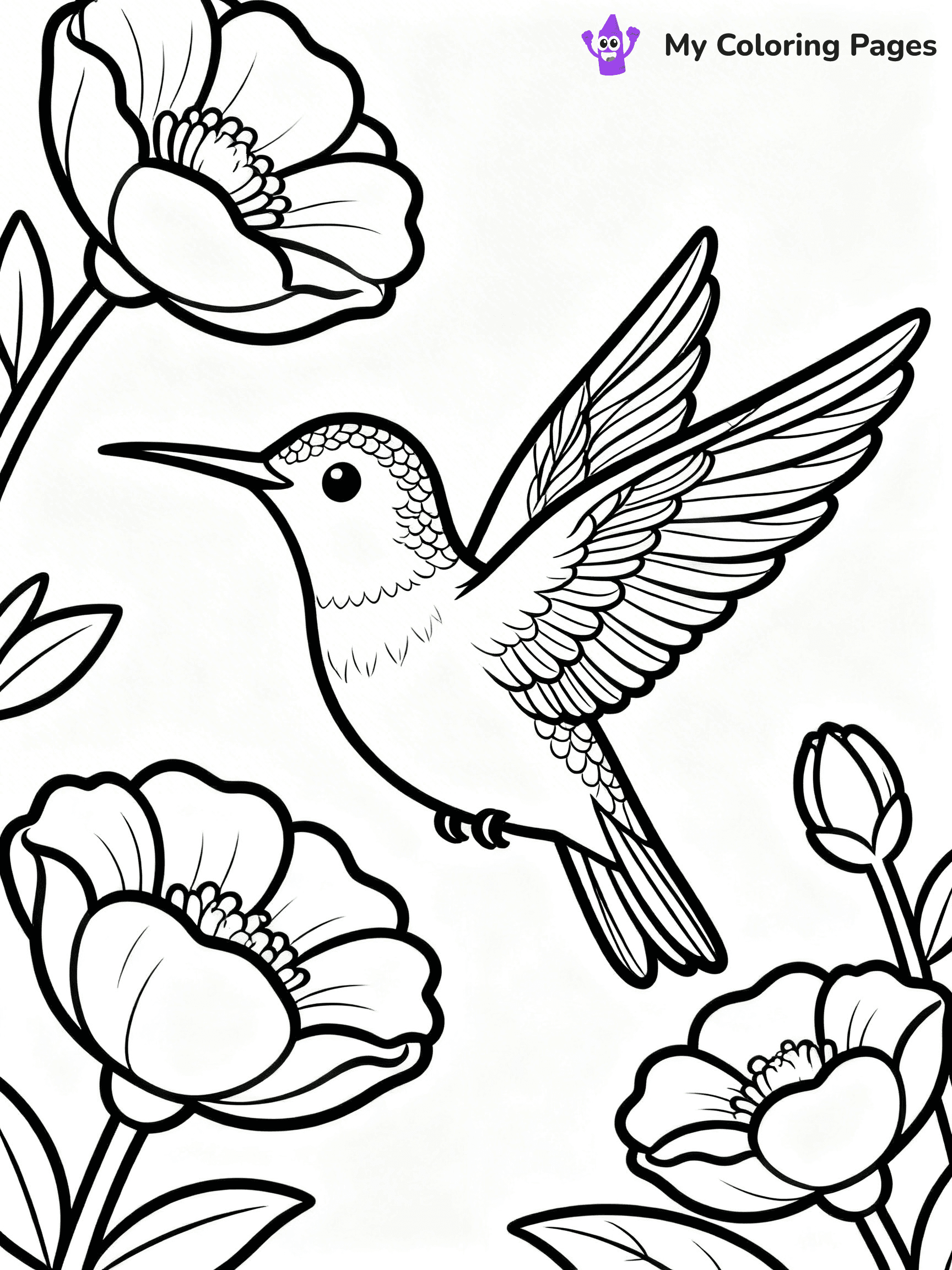 Cute Hummingbird Coloring Pages - 4