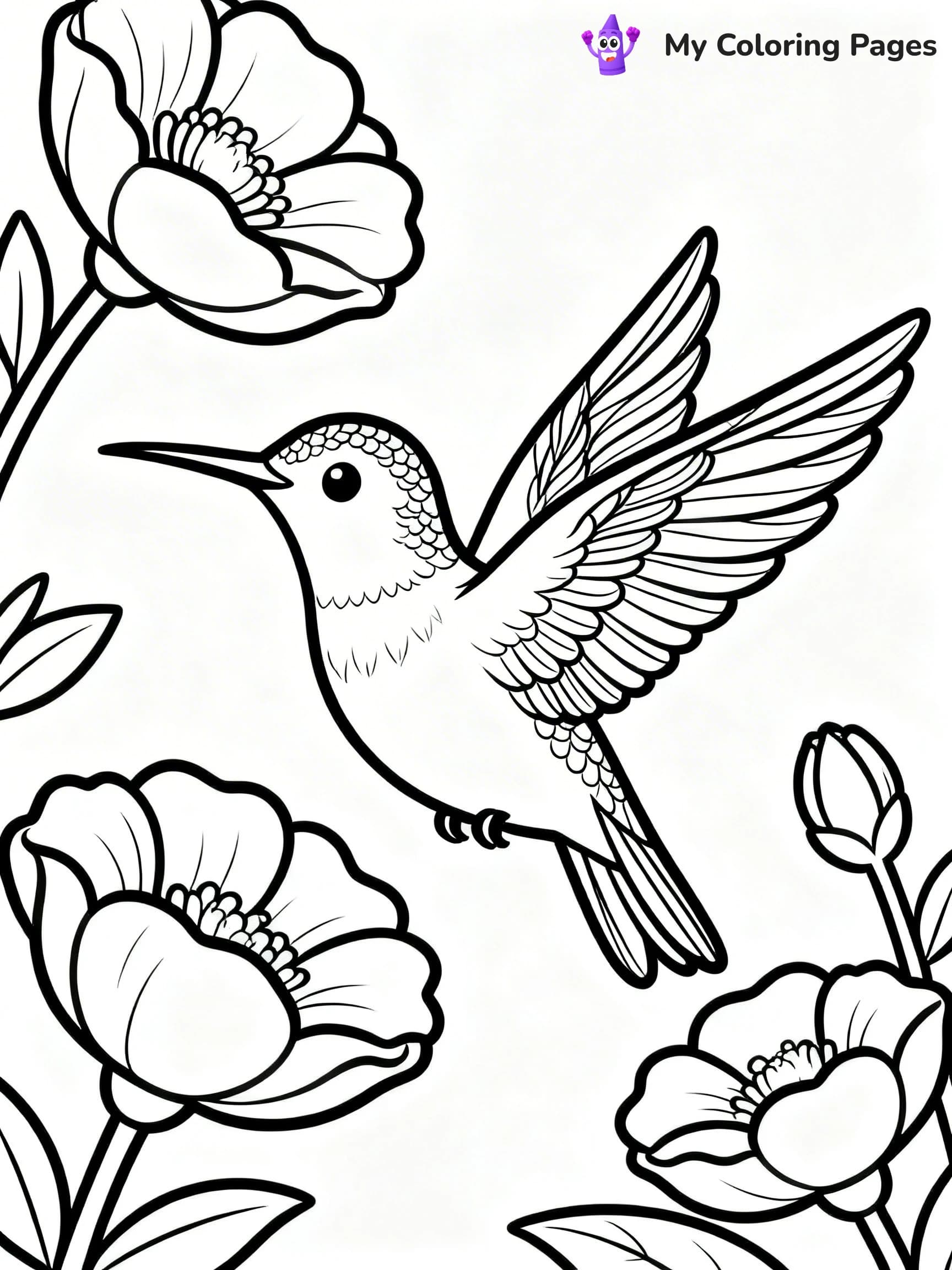 Cute Hummingbird Coloring Pages - 5
