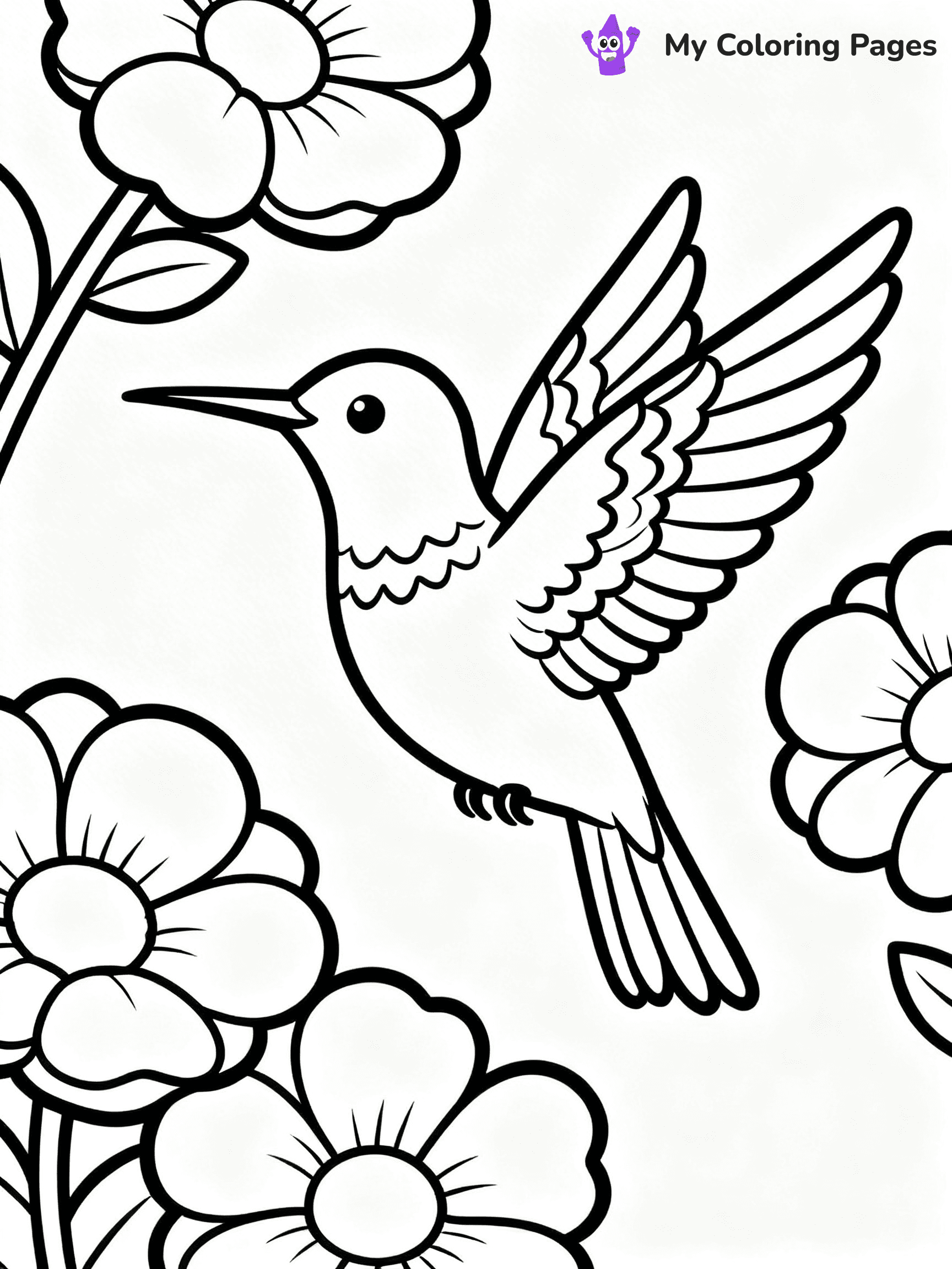 Cute Hummingbird Coloring Pages - 3