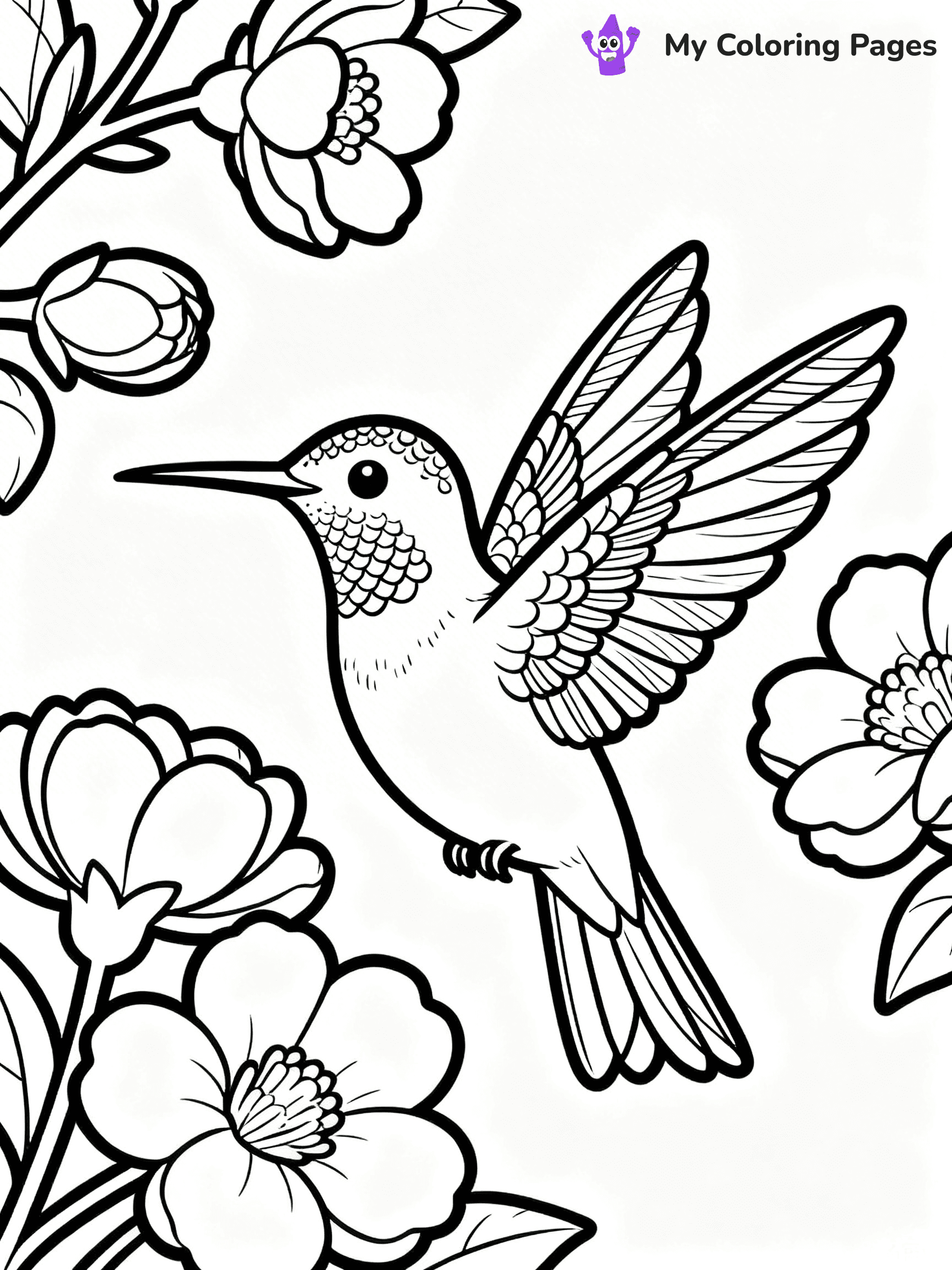 Cute Hummingbird Coloring Pages - 2