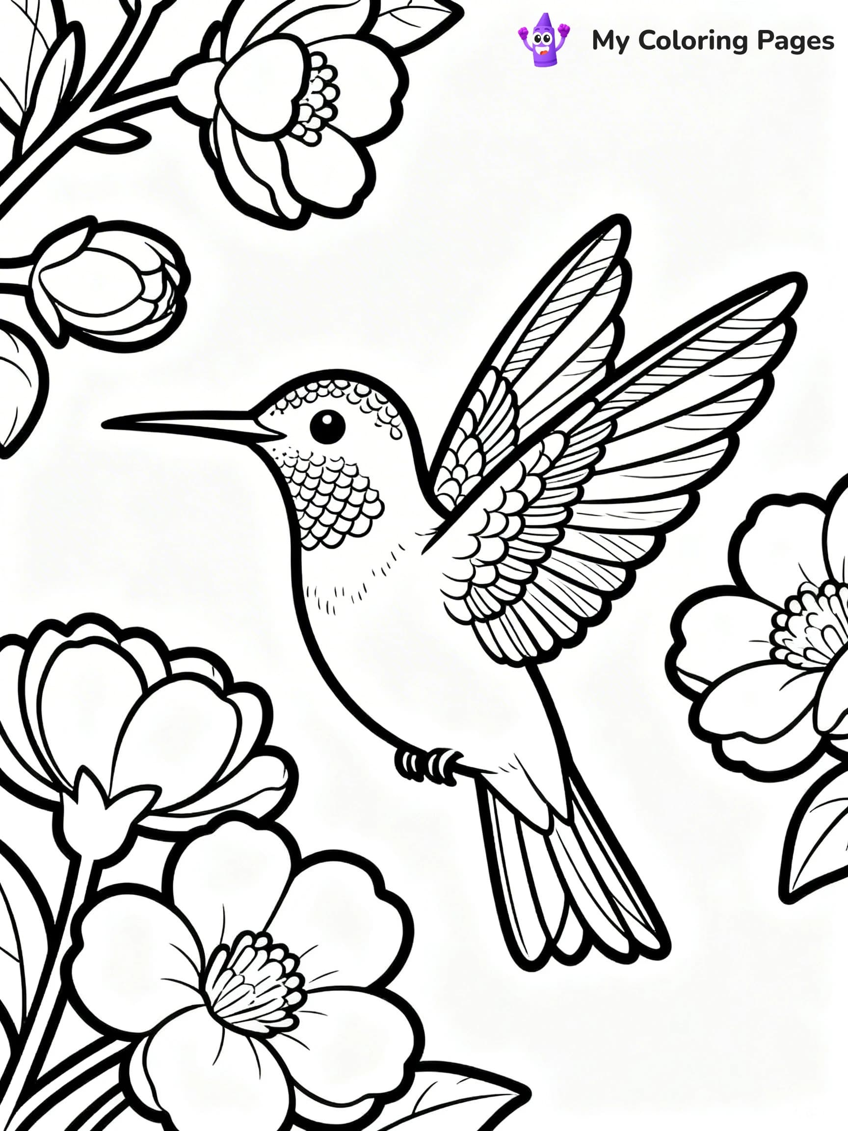 Cute Hummingbird Coloring Pages - 3