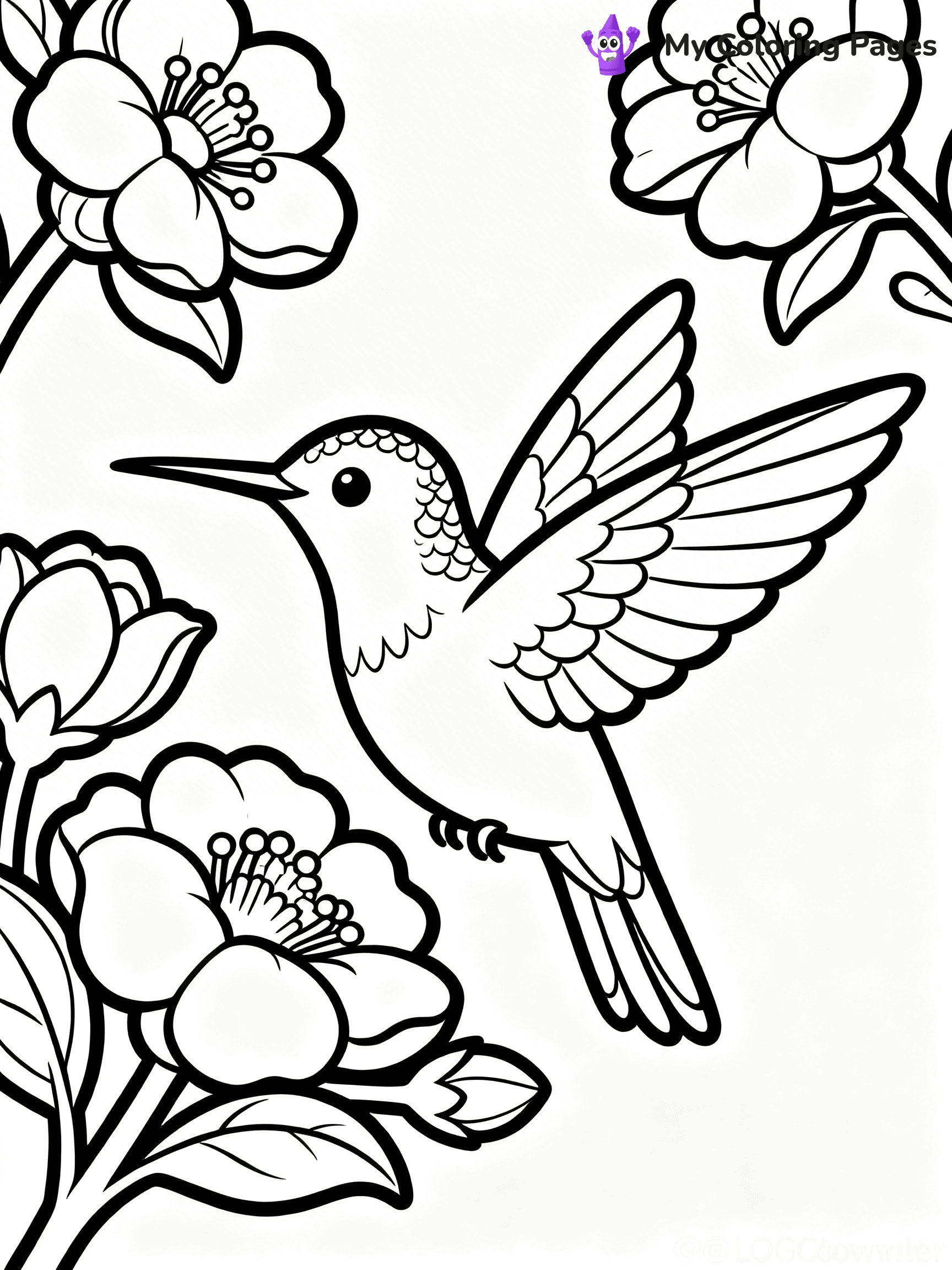 Cute Hummingbird Coloring Pages - 1