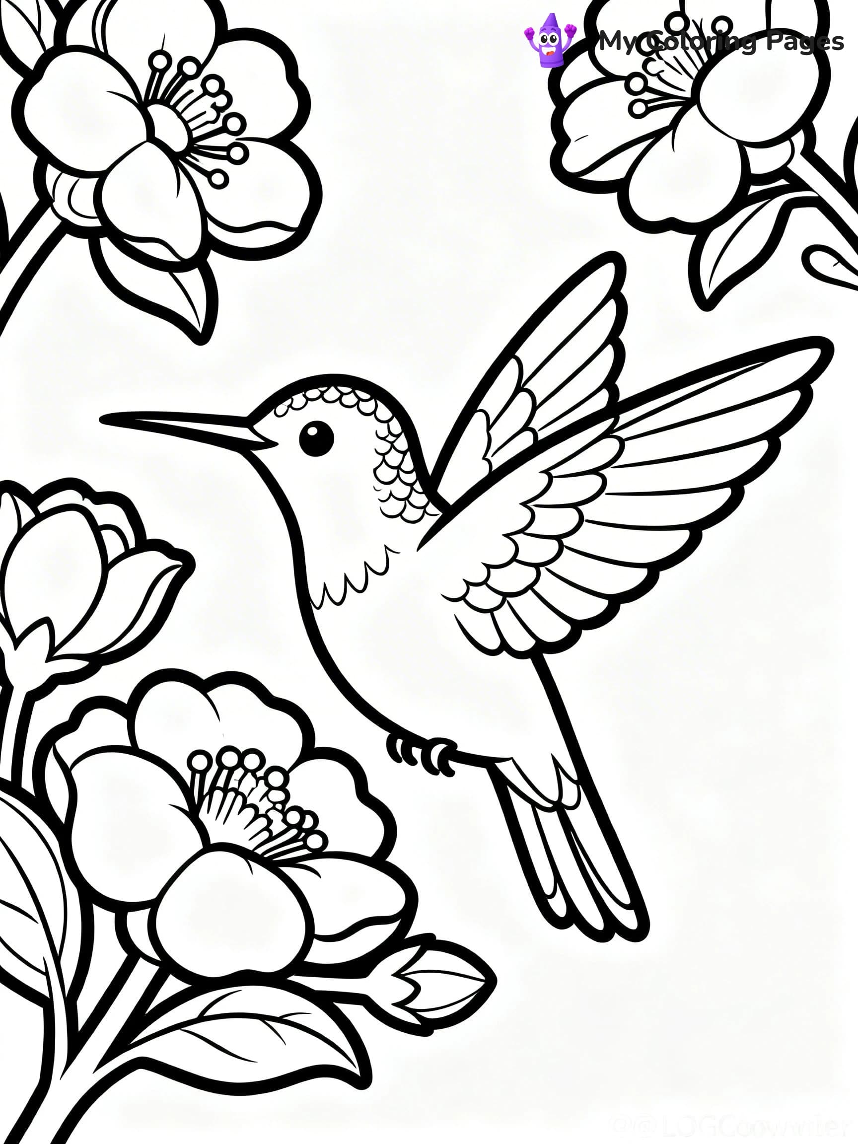 Cute Hummingbird Coloring Pages - 2