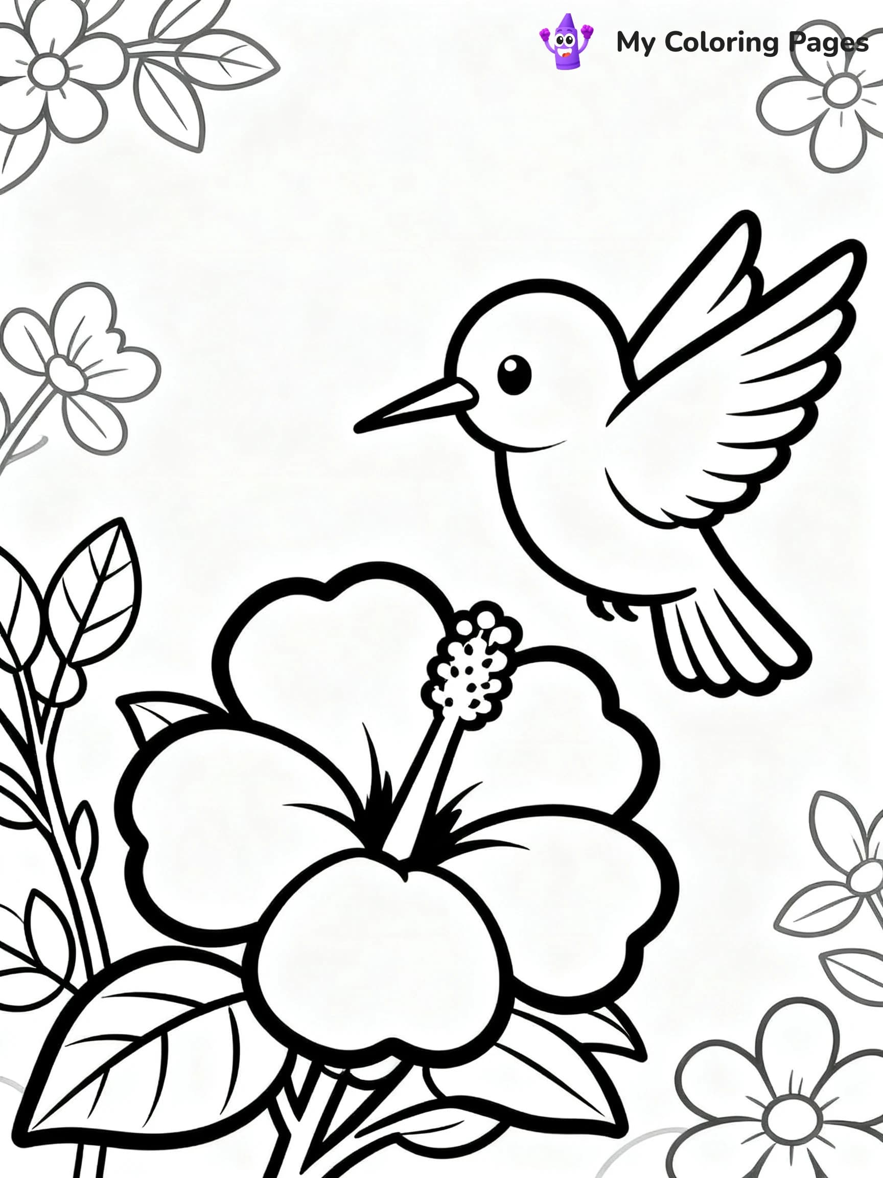 Cute Hummingbird Coloring Pages - 11