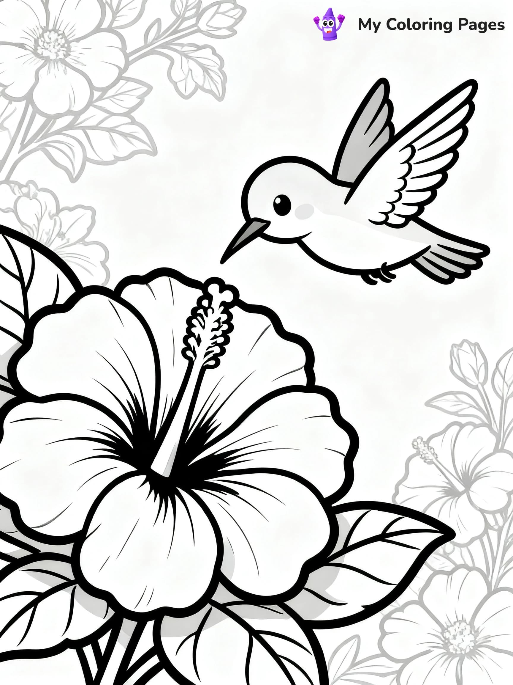 Cute Hummingbird Coloring Pages - 9