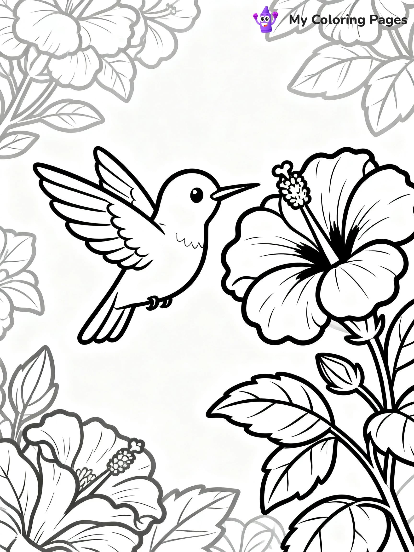 Cute Hummingbird Coloring Pages - 8