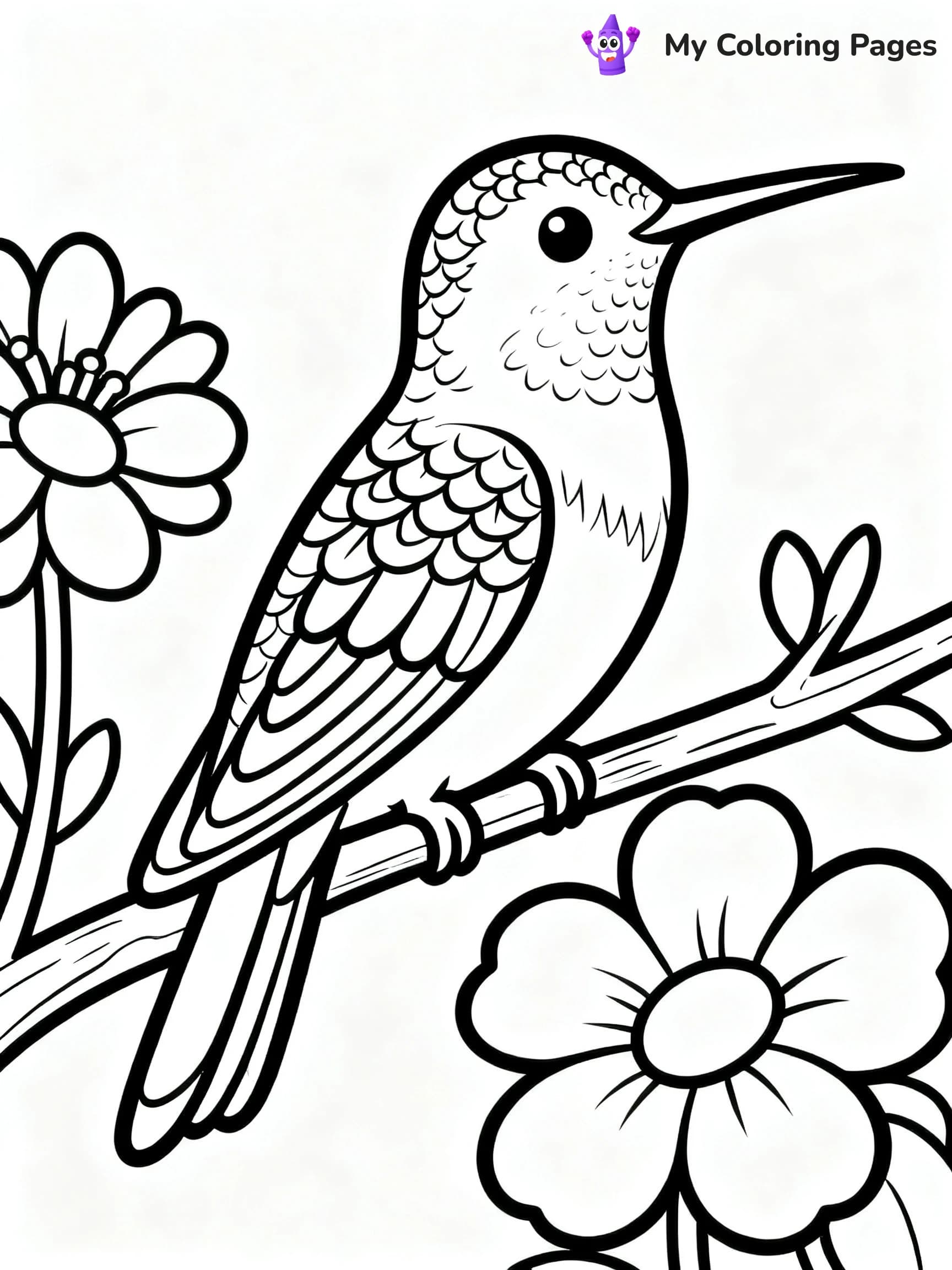 Cute Hummingbird Coloring Pages - 6