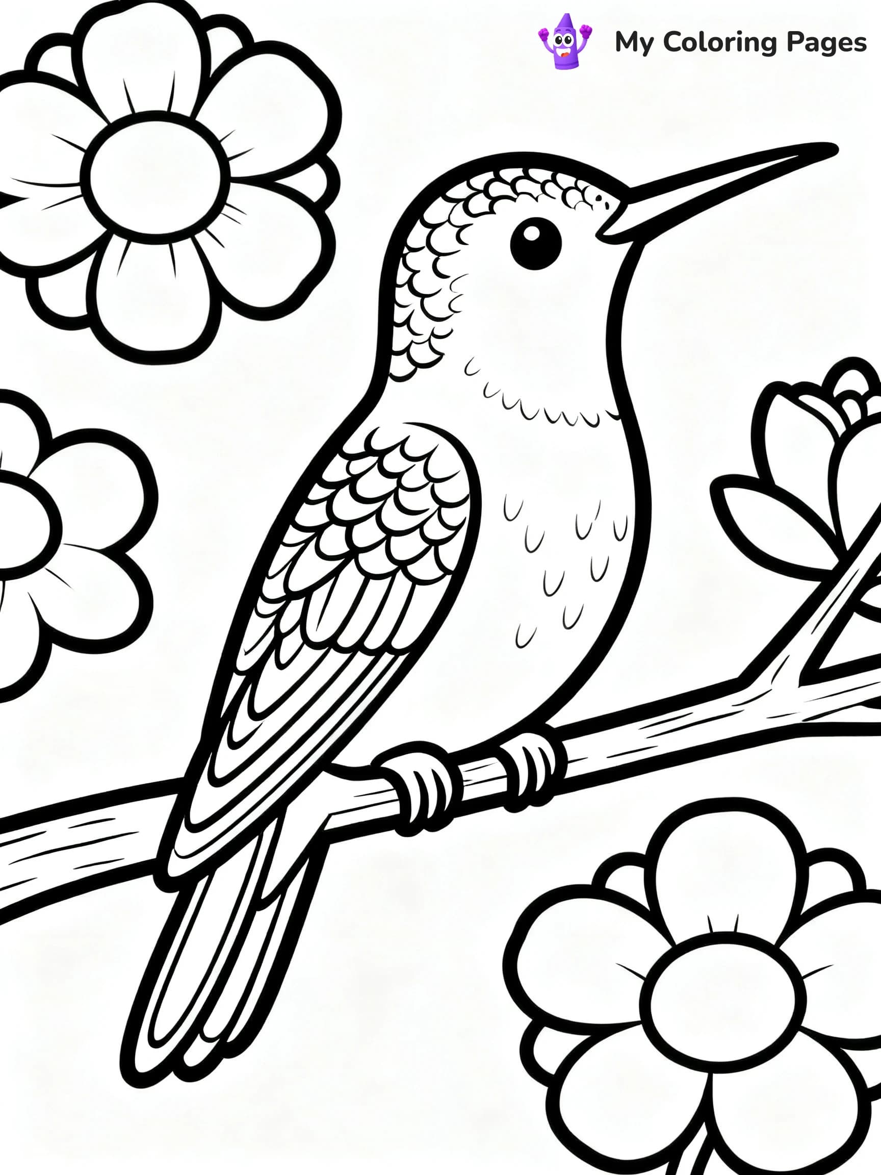 Cute Hummingbird Coloring Pages - 5