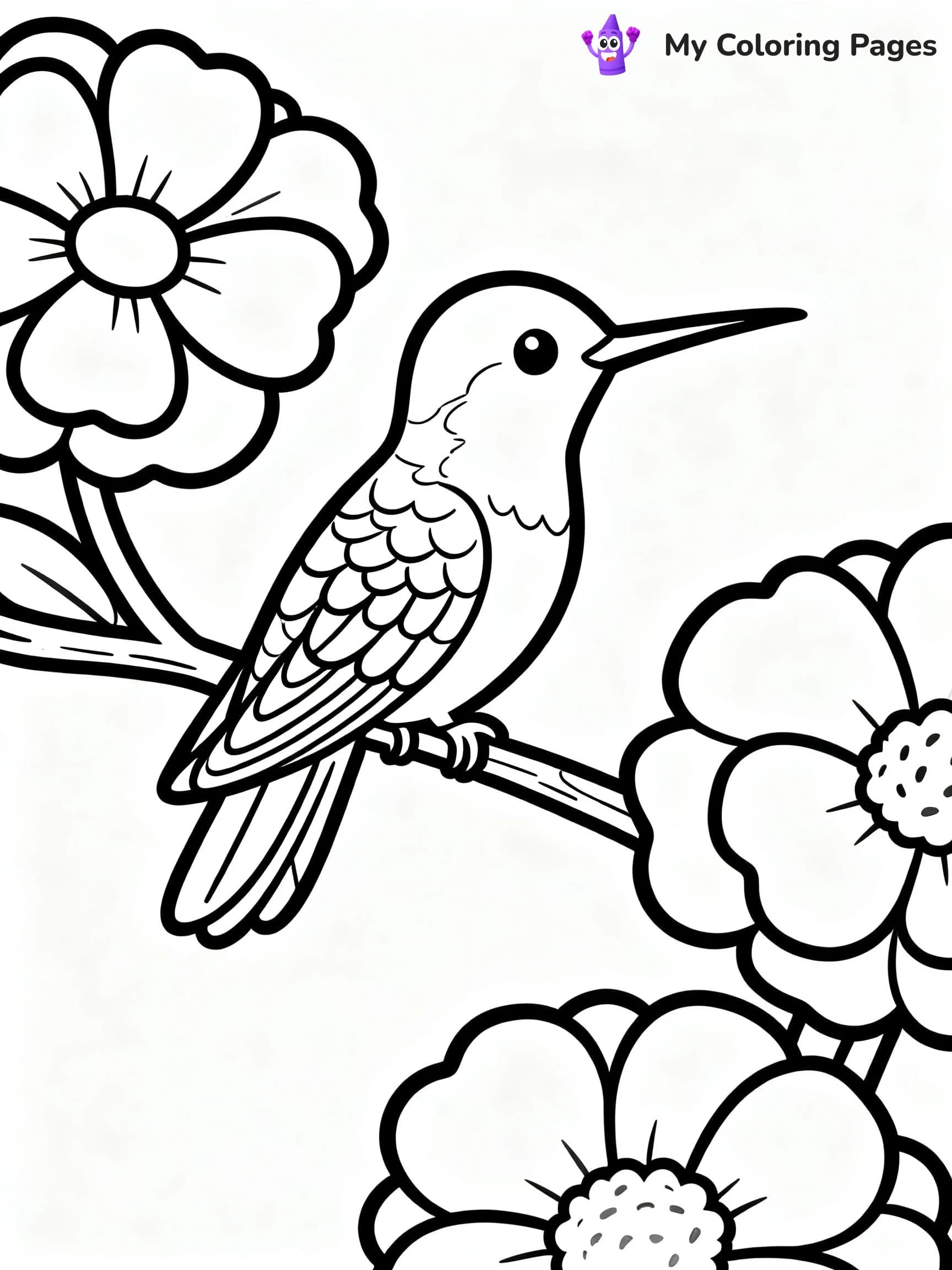 Cute Hummingbird Coloring Pages - 4