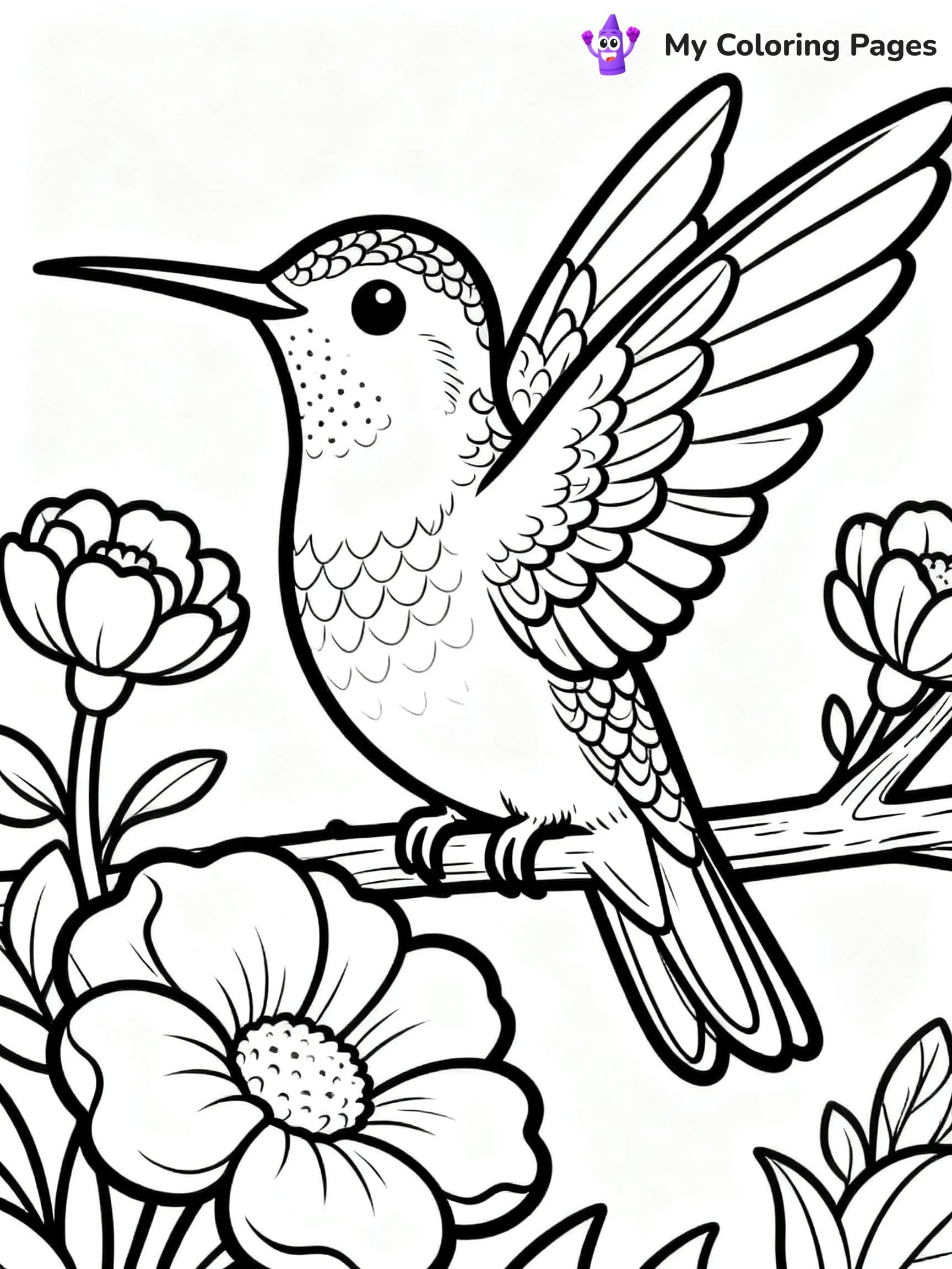 Cute Hummingbird Coloring Pages - 3