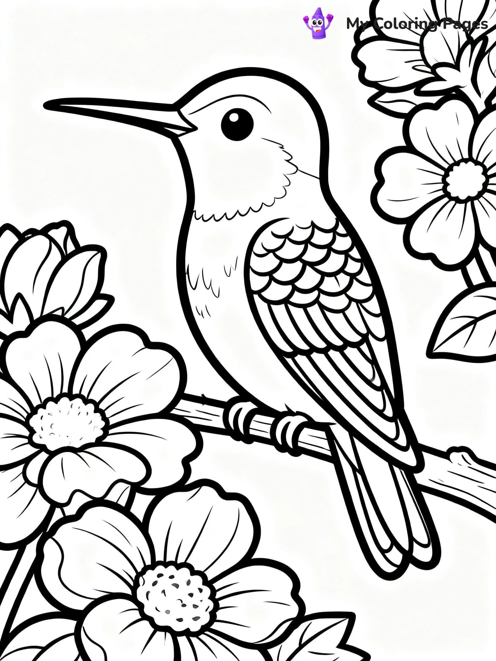 Cute Hummingbird Coloring Pages - 2