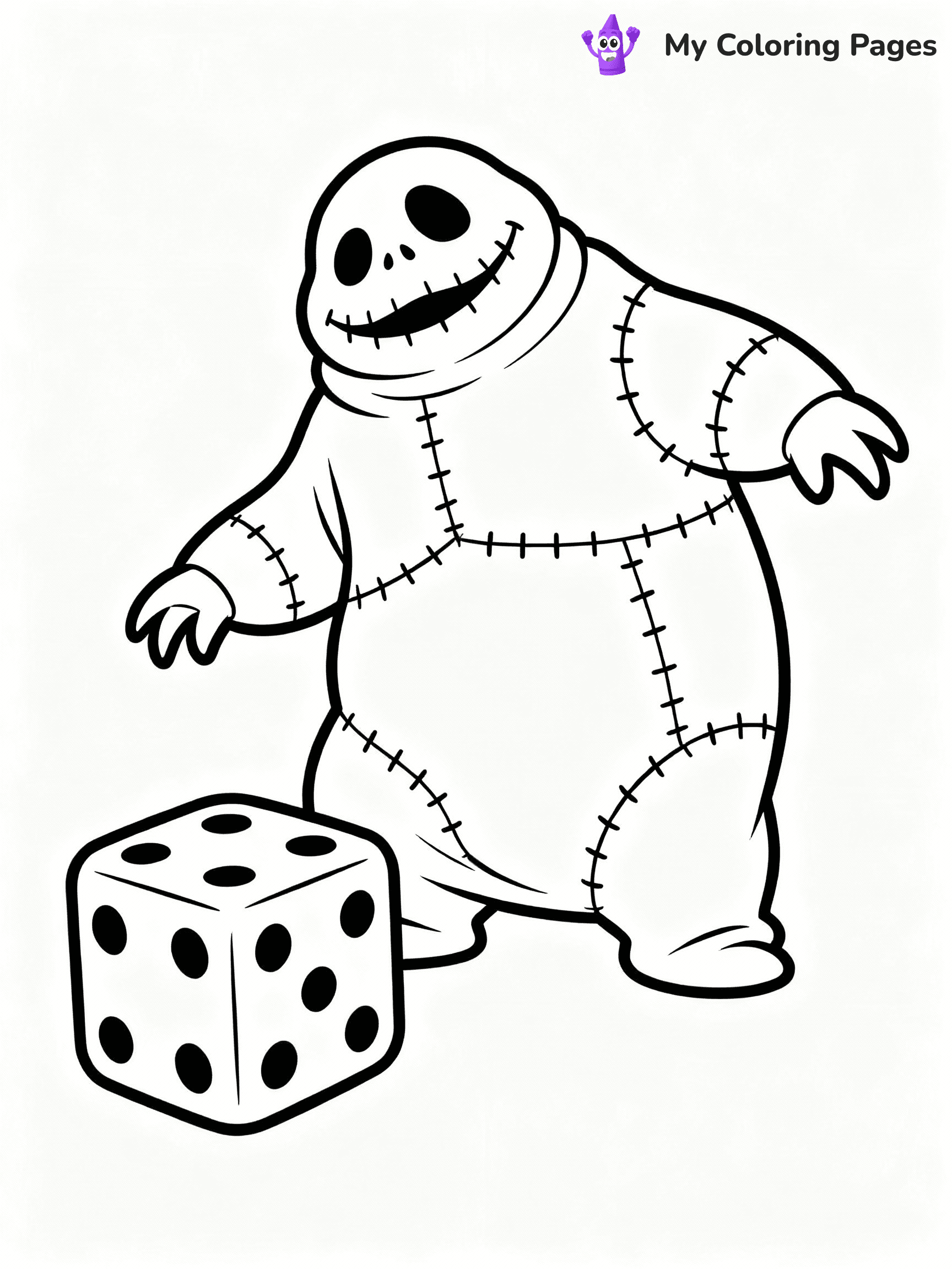 ⚠️ CRITICAL REQUIREMENT - ABSOLUTE BLACK AND WHITE ONLY ⚠️
This MUST be a BLACK AND WHITE line drawing ONLY. NO COLORS whatsoever.
- ONLY pure black lines (#000000) on pure white background (#FFFFFF)
- ABSOLUTELY NO colors, NO shading, NO gradients, NO grayscale
- If there are ANY colors in the output, the image is REJECTED
- This is a COLORING PAGE - meant to be COLORED IN by children
- The output must be UNCOLORED line art ready for coloring
⚠️ SUBJECT TO DRAW: Oogie Boogie from The Nightmare Before Christmas in Tim Burton style, rolling dice, patchwork body visible
(REMEMBER: Output must be BLACK AND WHITE line art only, NOT colored!)
# COLORING PAGE: BLACK OUTLINES ONLY - WHITE BACKGROUND MANDATORY
Create a **coloring book page** using EXACTLY two values: black lines, white space.
## NON-NEGOTIABLE BINARY RULES
- **ONLY #000000 (black) and #FFFFFF (white)** - NO other values exist
- **EVERY PIXEL = BLACK OR WHITE** - no gray/shading/antialiasing
- **WHITE BACKGROUND MANDATORY** - entire canvas stays white
- **ALL SHAPES HOLLOW** - everything is empty outlines waiting to be colored
- **FORBIDDEN:** fills, shading, gradients, patterns, textures, colors
- **NO SOLID REGIONS** - if it's not a thin line, it's wrong
## Universal Line Standards
- Black outlines ONLY - thin, uniform weight
- Every shape completely empty inside
- Closed contours suitable for coloring
- Simple flat illustration - zero depth/3D/realism
- **Style:** Whimsical Doodle Art Alley - rounded, friendly outlines (unless specified)
## Everything = Outline Only
- Characters/animals: hollow shapes
- Objects/clothing: empty contours
- Backgrounds/scenery: line work only
- Natural elements: outlined forms
- Dark/night areas: don't exist (use outlined symbols)
- Textures/patterns: convert to simple lines
## The Test
Can a child color EVERY white space with crayons? If any area is pre-filled/shaded/gray or colored in, it FAILS. Every shape must be waiting to receive color.
**FINAL OUTPUT**: Binary coloring page. Black lines define shapes. White spaces ready for coloring. Nothing else exists. No exceptions. Print-ready.
⚠️ FINAL REMINDER: Draw the subject "Oogie Boogie from The Nightmare Before Christmas in Tim Burton style, rolling dice, patchwork body visible" as BLACK AND WHITE line art. Zero colors in output.