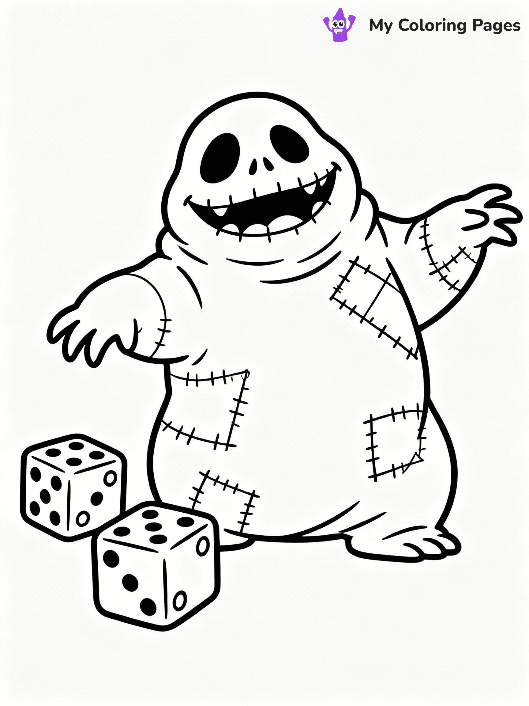 ⚠️ CRITICAL REQUIREMENT - ABSOLUTE BLACK AND WHITE ONLY ⚠️
This MUST be a BLACK AND WHITE line drawing ONLY. NO COLORS whatsoever.
- ONLY pure black lines (#000000) on pure white background (#FFFFFF)
- ABSOLUTELY NO colors, NO shading, NO gradients, NO grayscale
- If there are ANY colors in the output, the image is REJECTED
- This is a COLORING PAGE - meant to be COLORED IN by children
- The output must be UNCOLORED line art ready for coloring
⚠️ SUBJECT TO DRAW: Oogie Boogie from The Nightmare Before Christmas in Tim Burton style, rolling dice, patchwork body visible
(REMEMBER: Output must be BLACK AND WHITE line art only, NOT colored!)
# COLORING PAGE: BLACK OUTLINES ONLY - WHITE BACKGROUND MANDATORY
Create a **coloring book page** using EXACTLY two values: black lines, white space.
## NON-NEGOTIABLE BINARY RULES
- **ONLY #000000 (black) and #FFFFFF (white)** - NO other values exist
- **EVERY PIXEL = BLACK OR WHITE** - no gray/shading/antialiasing
- **WHITE BACKGROUND MANDATORY** - entire canvas stays white
- **ALL SHAPES HOLLOW** - everything is empty outlines waiting to be colored
- **FORBIDDEN:** fills, shading, gradients, patterns, textures, colors
- **NO SOLID REGIONS** - if it's not a thin line, it's wrong
## Universal Line Standards
- Black outlines ONLY - thin, uniform weight
- Every shape completely empty inside
- Closed contours suitable for coloring
- Simple flat illustration - zero depth/3D/realism
- **Style:** Whimsical Doodle Art Alley - rounded, friendly outlines (unless specified)
## Everything = Outline Only
- Characters/animals: hollow shapes
- Objects/clothing: empty contours
- Backgrounds/scenery: line work only
- Natural elements: outlined forms
- Dark/night areas: don't exist (use outlined symbols)
- Textures/patterns: convert to simple lines
## The Test
Can a child color EVERY white space with crayons? If any area is pre-filled/shaded/gray or colored in, it FAILS. Every shape must be waiting to receive color.
**FINAL OUTPUT**: Binary coloring page. Black lines define shapes. White spaces ready for coloring. Nothing else exists. No exceptions. Print-ready.
⚠️ FINAL REMINDER: Draw the subject "Oogie Boogie from The Nightmare Before Christmas in Tim Burton style, rolling dice, patchwork body visible" as BLACK AND WHITE line art. Zero colors in output.