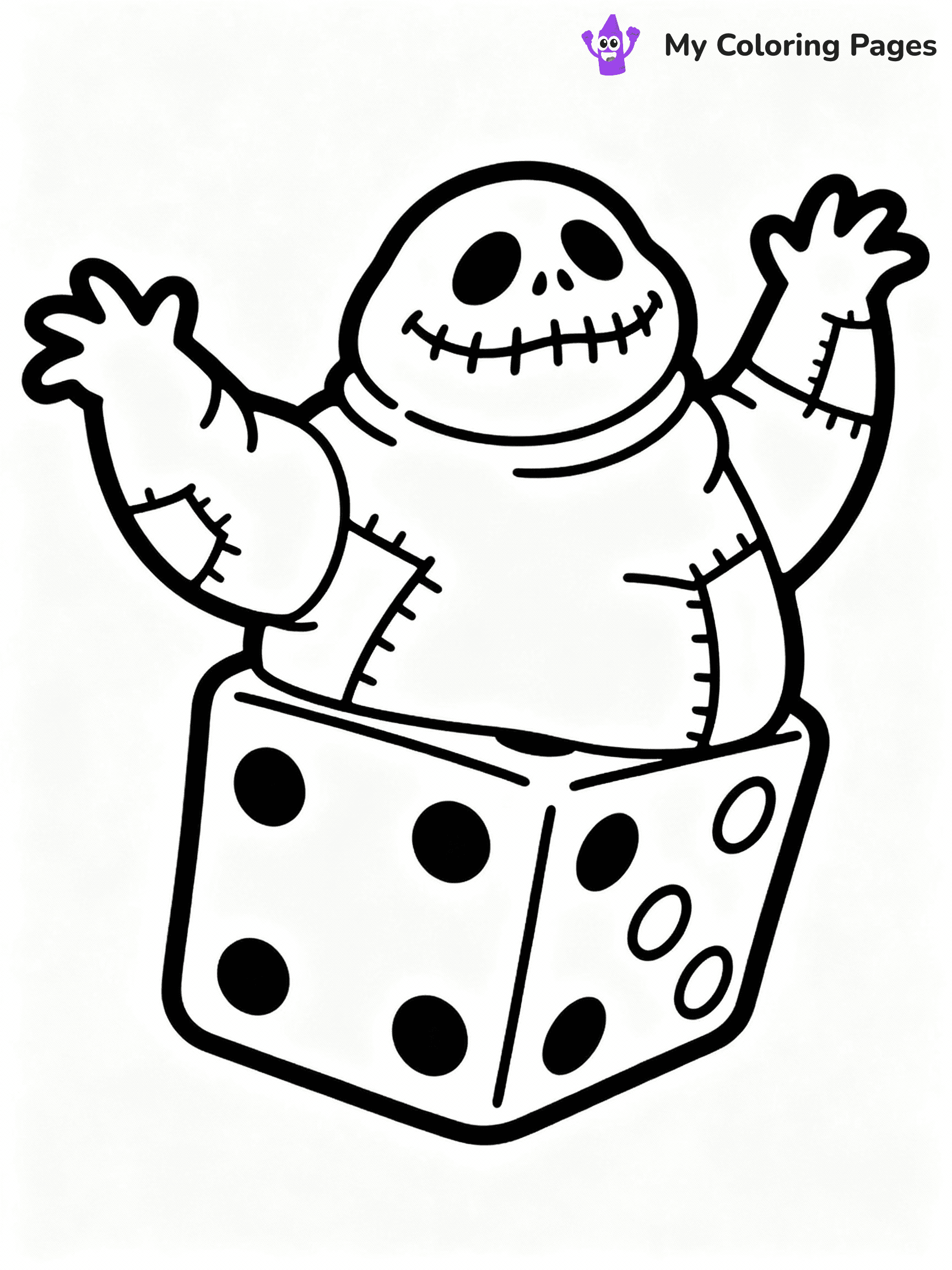 ⚠️ CRITICAL REQUIREMENT - ABSOLUTE BLACK AND WHITE ONLY ⚠️
This MUST be a BLACK AND WHITE line drawing ONLY. NO COLORS whatsoever.
- ONLY pure black lines (#000000) on pure white background (#FFFFFF)
- ABSOLUTELY NO colors, NO shading, NO gradients, NO grayscale
- If there are ANY colors in the output, the image is REJECTED
- This is a COLORING PAGE - meant to be COLORED IN by children
- The output must be UNCOLORED line art ready for coloring
⚠️ SUBJECT TO DRAW: Oogie Boogie from The Nightmare Before Christmas in Tim Burton style, rolling dice, patchwork body visible
(REMEMBER: Output must be BLACK AND WHITE line art only, NOT colored!)
# COLORING PAGE: BLACK OUTLINES ONLY - WHITE BACKGROUND MANDATORY
Create a **coloring book page** using EXACTLY two values: black lines, white space.
## NON-NEGOTIABLE BINARY RULES
- **ONLY #000000 (black) and #FFFFFF (white)** - NO other values exist
- **EVERY PIXEL = BLACK OR WHITE** - no gray/shading/antialiasing
- **WHITE BACKGROUND MANDATORY** - entire canvas stays white
- **ALL SHAPES HOLLOW** - everything is empty outlines waiting to be colored
- **FORBIDDEN:** fills, shading, gradients, patterns, textures, colors
- **NO SOLID REGIONS** - if it's not a thin line, it's wrong
## Universal Line Standards
- Black outlines ONLY - thin, uniform weight
- Every shape completely empty inside
- Closed contours suitable for coloring
- Simple flat illustration - zero depth/3D/realism
- **Style:** Whimsical Doodle Art Alley - rounded, friendly outlines (unless specified)
## Everything = Outline Only
- Characters/animals: hollow shapes
- Objects/clothing: empty contours
- Backgrounds/scenery: line work only
- Natural elements: outlined forms
- Dark/night areas: don't exist (use outlined symbols)
- Textures/patterns: convert to simple lines
## The Test
Can a child color EVERY white space with crayons? If any area is pre-filled/shaded/gray or colored in, it FAILS. Every shape must be waiting to receive color.
**FINAL OUTPUT**: Binary coloring page. Black lines define shapes. White spaces ready for coloring. Nothing else exists. No exceptions. Print-ready.
⚠️ FINAL REMINDER: Draw the subject "Oogie Boogie from The Nightmare Before Christmas in Tim Burton style, rolling dice, patchwork body visible" as BLACK AND WHITE line art. Zero colors in output.