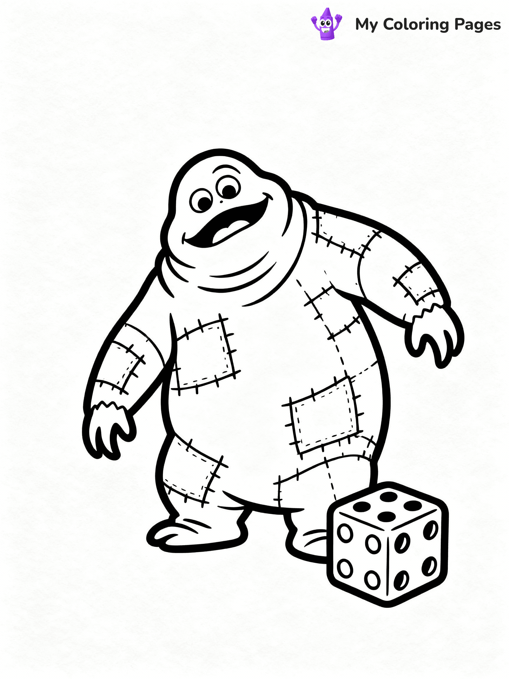 ⚠️ CRITICAL REQUIREMENT - ABSOLUTE BLACK AND WHITE ONLY ⚠️
This MUST be a BLACK AND WHITE line drawing ONLY. NO COLORS whatsoever.
- ONLY pure black lines (#000000) on pure white background (#FFFFFF)
- ABSOLUTELY NO colors, NO shading, NO gradients, NO grayscale
- If there are ANY colors in the output, the image is REJECTED
- This is a COLORING PAGE - meant to be COLORED IN by children
- The output must be UNCOLORED line art ready for coloring
⚠️ SUBJECT TO DRAW: Oogie Boogie from The Nightmare Before Christmas in Tim Burton style, rolling dice, patchwork body visible
(REMEMBER: Output must be BLACK AND WHITE line art only, NOT colored!)
# COLORING PAGE: BLACK OUTLINES ONLY - WHITE BACKGROUND MANDATORY
Create a **coloring book page** using EXACTLY two values: black lines, white space.
## NON-NEGOTIABLE BINARY RULES
- **ONLY #000000 (black) and #FFFFFF (white)** - NO other values exist
- **EVERY PIXEL = BLACK OR WHITE** - no gray/shading/antialiasing
- **WHITE BACKGROUND MANDATORY** - entire canvas stays white
- **ALL SHAPES HOLLOW** - everything is empty outlines waiting to be colored
- **FORBIDDEN:** fills, shading, gradients, patterns, textures, colors
- **NO SOLID REGIONS** - if it's not a thin line, it's wrong
## Universal Line Standards
- Black outlines ONLY - thin, uniform weight
- Every shape completely empty inside
- Closed contours suitable for coloring
- Simple flat illustration - zero depth/3D/realism
- **Style:** Whimsical Doodle Art Alley - rounded, friendly outlines (unless specified)
## Everything = Outline Only
- Characters/animals: hollow shapes
- Objects/clothing: empty contours
- Backgrounds/scenery: line work only
- Natural elements: outlined forms
- Dark/night areas: don't exist (use outlined symbols)
- Textures/patterns: convert to simple lines
## The Test
Can a child color EVERY white space with crayons? If any area is pre-filled/shaded/gray or colored in, it FAILS. Every shape must be waiting to receive color.
**FINAL OUTPUT**: Binary coloring page. Black lines define shapes. White spaces ready for coloring. Nothing else exists. No exceptions. Print-ready.
⚠️ FINAL REMINDER: Draw the subject "Oogie Boogie from The Nightmare Before Christmas in Tim Burton style, rolling dice, patchwork body visible" as BLACK AND WHITE line art. Zero colors in output.