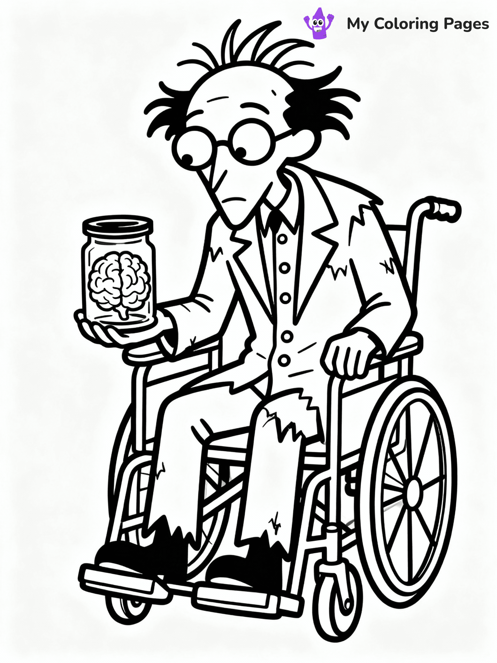 ⚠️ CRITICAL REQUIREMENT - ABSOLUTE BLACK AND WHITE ONLY ⚠️
This MUST be a BLACK AND WHITE line drawing ONLY. NO COLORS whatsoever.
- ONLY pure black lines (#000000) on pure white background (#FFFFFF)
- ABSOLUTELY NO colors, NO shading, NO gradients, NO grayscale
- If there are ANY colors in the output, the image is REJECTED
- This is a COLORING PAGE - meant to be COLORED IN by children
- The output must be UNCOLORED line art ready for coloring
⚠️ SUBJECT TO DRAW: Dr. Finkelstein from The Nightmare Before Christmas in Tim Burton style, in his wheelchair, holding a brain in a jar
(REMEMBER: Output must be BLACK AND WHITE line art only, NOT colored!)
# COLORING PAGE: BLACK OUTLINES ONLY - WHITE BACKGROUND MANDATORY
Create a **coloring book page** using EXACTLY two values: black lines, white space.
## NON-NEGOTIABLE BINARY RULES
- **ONLY #000000 (black) and #FFFFFF (white)** - NO other values exist
- **EVERY PIXEL = BLACK OR WHITE** - no gray/shading/antialiasing
- **WHITE BACKGROUND MANDATORY** - entire canvas stays white
- **ALL SHAPES HOLLOW** - everything is empty outlines waiting to be colored
- **FORBIDDEN:** fills, shading, gradients, patterns, textures, colors
- **NO SOLID REGIONS** - if it's not a thin line, it's wrong
## Universal Line Standards
- Black outlines ONLY - thin, uniform weight
- Every shape completely empty inside
- Closed contours suitable for coloring
- Simple flat illustration - zero depth/3D/realism
- **Style:** Whimsical Doodle Art Alley - rounded, friendly outlines (unless specified)
## Everything = Outline Only
- Characters/animals: hollow shapes
- Objects/clothing: empty contours
- Backgrounds/scenery: line work only
- Natural elements: outlined forms
- Dark/night areas: don't exist (use outlined symbols)
- Textures/patterns: convert to simple lines
## The Test
Can a child color EVERY white space with crayons? If any area is pre-filled/shaded/gray or colored in, it FAILS. Every shape must be waiting to receive color.
**FINAL OUTPUT**: Binary coloring page. Black lines define shapes. White spaces ready for coloring. Nothing else exists. No exceptions. Print-ready.
⚠️ FINAL REMINDER: Draw the subject "Dr. Finkelstein from The Nightmare Before Christmas in Tim Burton style, in his wheelchair, holding a brain in a jar" as BLACK AND WHITE line art. Zero colors in output.