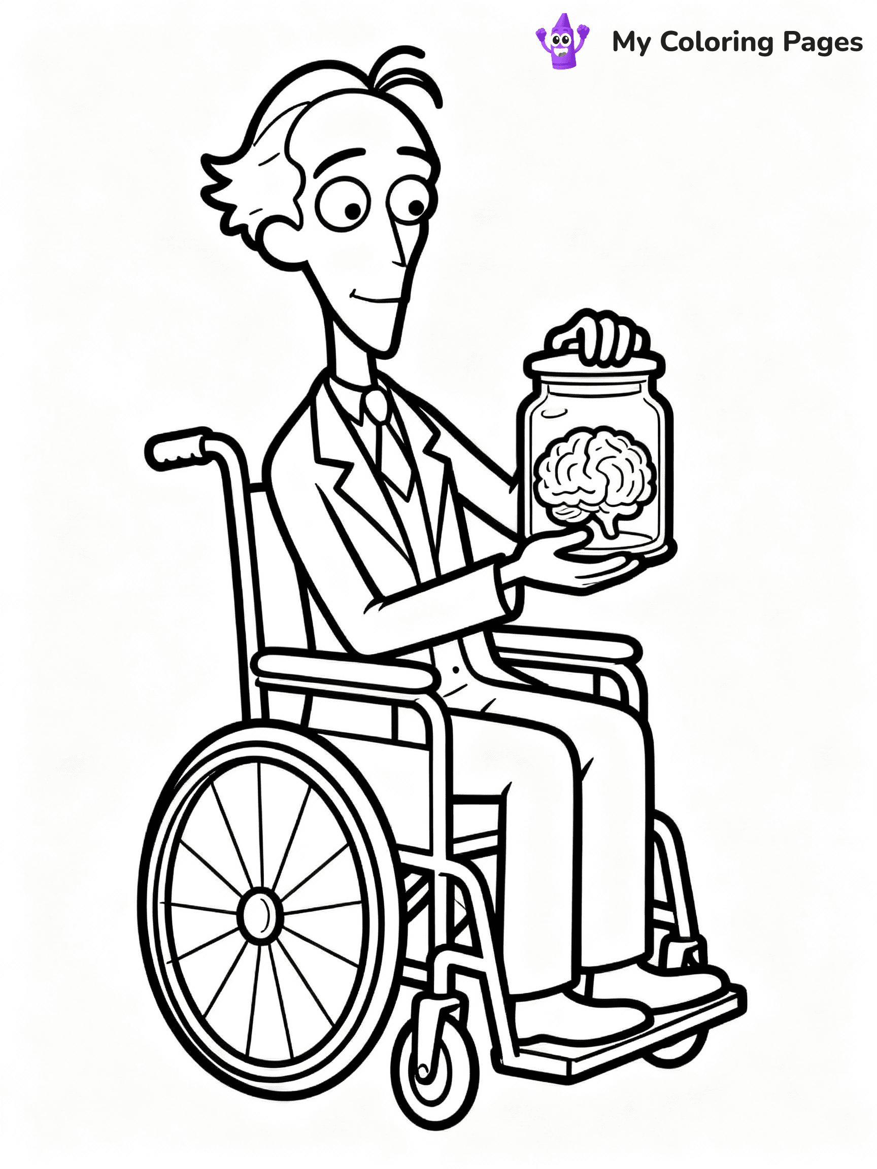 ⚠️ CRITICAL REQUIREMENT - ABSOLUTE BLACK AND WHITE ONLY ⚠️
This MUST be a BLACK AND WHITE line drawing ONLY. NO COLORS whatsoever.
- ONLY pure black lines (#000000) on pure white background (#FFFFFF)
- ABSOLUTELY NO colors, NO shading, NO gradients, NO grayscale
- If there are ANY colors in the output, the image is REJECTED
- This is a COLORING PAGE - meant to be COLORED IN by children
- The output must be UNCOLORED line art ready for coloring
⚠️ SUBJECT TO DRAW: Dr. Finkelstein from The Nightmare Before Christmas in Tim Burton style, in his wheelchair, holding a brain in a jar
(REMEMBER: Output must be BLACK AND WHITE line art only, NOT colored!)
# COLORING PAGE: BLACK OUTLINES ONLY - WHITE BACKGROUND MANDATORY
Create a **coloring book page** using EXACTLY two values: black lines, white space.
## NON-NEGOTIABLE BINARY RULES
- **ONLY #000000 (black) and #FFFFFF (white)** - NO other values exist
- **EVERY PIXEL = BLACK OR WHITE** - no gray/shading/antialiasing
- **WHITE BACKGROUND MANDATORY** - entire canvas stays white
- **ALL SHAPES HOLLOW** - everything is empty outlines waiting to be colored
- **FORBIDDEN:** fills, shading, gradients, patterns, textures, colors
- **NO SOLID REGIONS** - if it's not a thin line, it's wrong
## Universal Line Standards
- Black outlines ONLY - thin, uniform weight
- Every shape completely empty inside
- Closed contours suitable for coloring
- Simple flat illustration - zero depth/3D/realism
- **Style:** Whimsical Doodle Art Alley - rounded, friendly outlines (unless specified)
## Everything = Outline Only
- Characters/animals: hollow shapes
- Objects/clothing: empty contours
- Backgrounds/scenery: line work only
- Natural elements: outlined forms
- Dark/night areas: don't exist (use outlined symbols)
- Textures/patterns: convert to simple lines
## The Test
Can a child color EVERY white space with crayons? If any area is pre-filled/shaded/gray or colored in, it FAILS. Every shape must be waiting to receive color.
**FINAL OUTPUT**: Binary coloring page. Black lines define shapes. White spaces ready for coloring. Nothing else exists. No exceptions. Print-ready.
⚠️ FINAL REMINDER: Draw the subject "Dr. Finkelstein from The Nightmare Before Christmas in Tim Burton style, in his wheelchair, holding a brain in a jar" as BLACK AND WHITE line art. Zero colors in output.