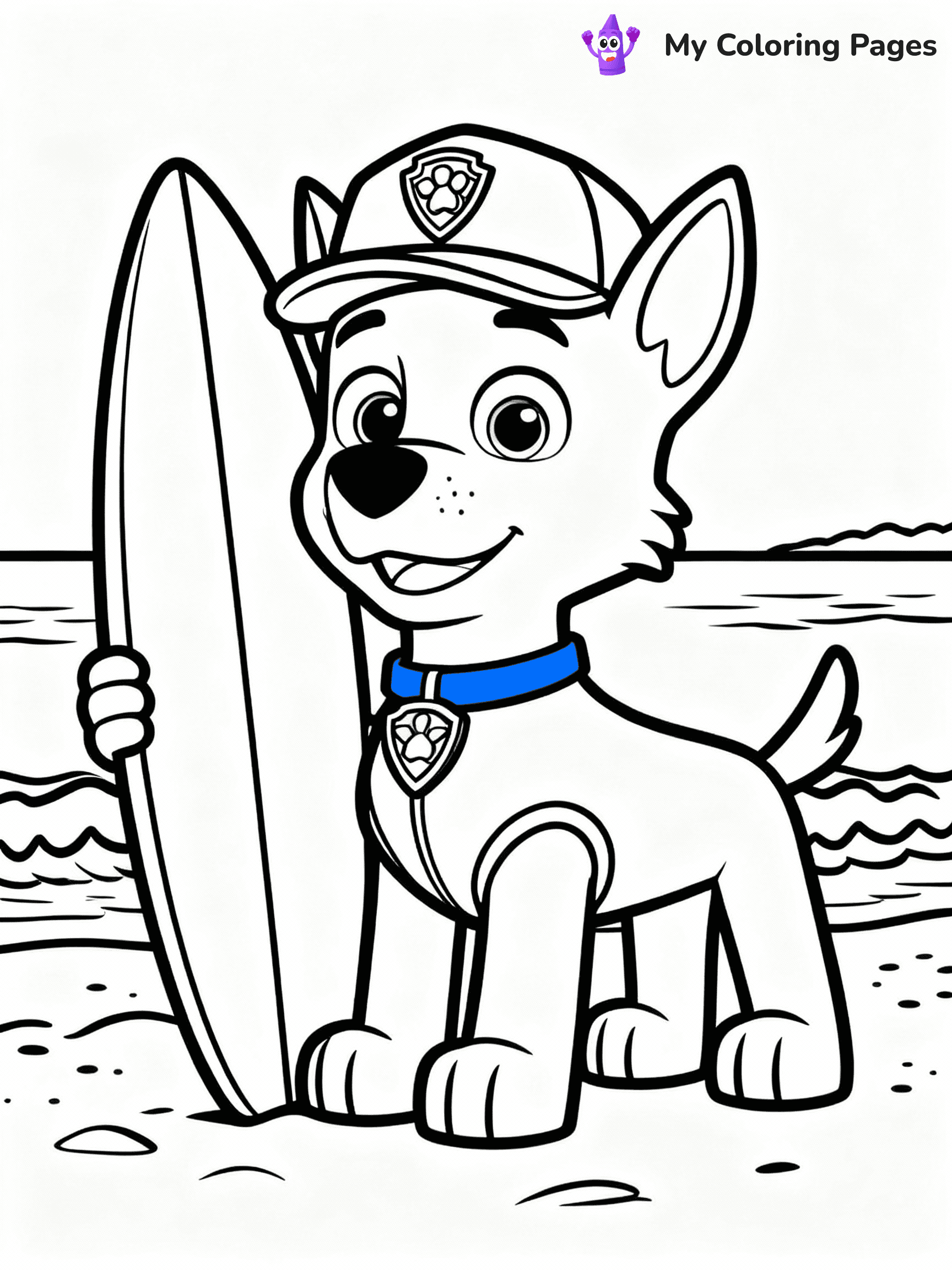 ⚠️ CRITICAL REQUIREMENT - ABSOLUTE BLACK AND WHITE ONLY ⚠️
This MUST be a BLACK AND WHITE line drawing ONLY. NO COLORS whatsoever.
- ONLY pure black lines (#000000) on pure white background (#FFFFFF)
- ABSOLUTELY NO colors, NO shading, NO gradients, NO grayscale
- If there are ANY colors in the output, the image is REJECTED
- This is a COLORING PAGE - meant to be COLORED IN by children
- The output must be UNCOLORED line art ready for coloring
⚠️ SUBJECT TO DRAW: Zuma from Paw Patrol with his surfboard on the beach. PURE OUTLINES. NO FILLS, COLOR, SHADING, OR GREYSCALE. WHITE BACKGROUND.
(REMEMBER: Output must be BLACK AND WHITE line art only, NOT colored!)
# Flat, Friendly Cartoon Line-Art Coloring Page
You are generating a **pure black-and-white binary image** of a child-friendly cartoon scene combining characters and background scenery in one cohesive composition.
## Rendering Rules (Strict)
- Only two colors: pure black (#000000) outlines and pure white (#FFFFFF) background.
- No grayscale, shading, gradients, tints, fills, transparency, or partial pixels.
- No antialiasing or blended edges; every pixel is 100% black or white.
- No solid black fills inside shapes — all areas inside outlines must remain white.
- No dark clothing areas or filled tone blocks; all garments outlined only.
- No shadows, textures, lighting, or tonal variations.
- Must look like flat binary vector line-art for coloring pages.
## Drawing & Composition
- **Medium, consistent line weight**; clean closed outlines easy to color inside.
- **Flat, simple, child-friendly design** — no realism or 3D depth.
- Characters are **grounded on a surface**, centered and large.
- **Balanced composition** with clear silhouettes and minimal props.
## Scenery & Style
- Landmarks (e.g., mosque, CN Tower) and scenery (trees, benches, waves) drawn with **black outlines only.**
- For real-world figures, teams, or places, show accurate details using only black outlines—no text or logos. Use distinctive uniform patterns, abstract symbols, and landmark silhouettes to convey identity.
- Keep **consistent perspective**; no floating elements.
- **Style:** whimsical **Doodle Art Alley** — rounded, friendly outlines.
- May adapt shapes from **Crayola, Disney, Peppa Pig, Cocomelon** — *by shape only, never color.*
- Final output: **flat, crisp, binary (#000000/#FFFFFF)**, **no filled color or background text.**
EXTREMELYE IMPORTANT:
- PURE BINARY LINE-ART; NO FILLS (HAIR/CLOTHES/SKIN), SHADING, OR GREY.
- NO SHADING, COLOR. MUST BE WHITE BACKGROUND.
⚠️ FINAL REMINDER: Draw the subject "Zuma from Paw Patrol with his surfboard on the beach. PURE OUTLINES. NO FILLS, COLOR, SHADING, OR GREYSCALE. WHITE BACKGROUND." as BLACK AND WHITE line art. Zero colors in output.