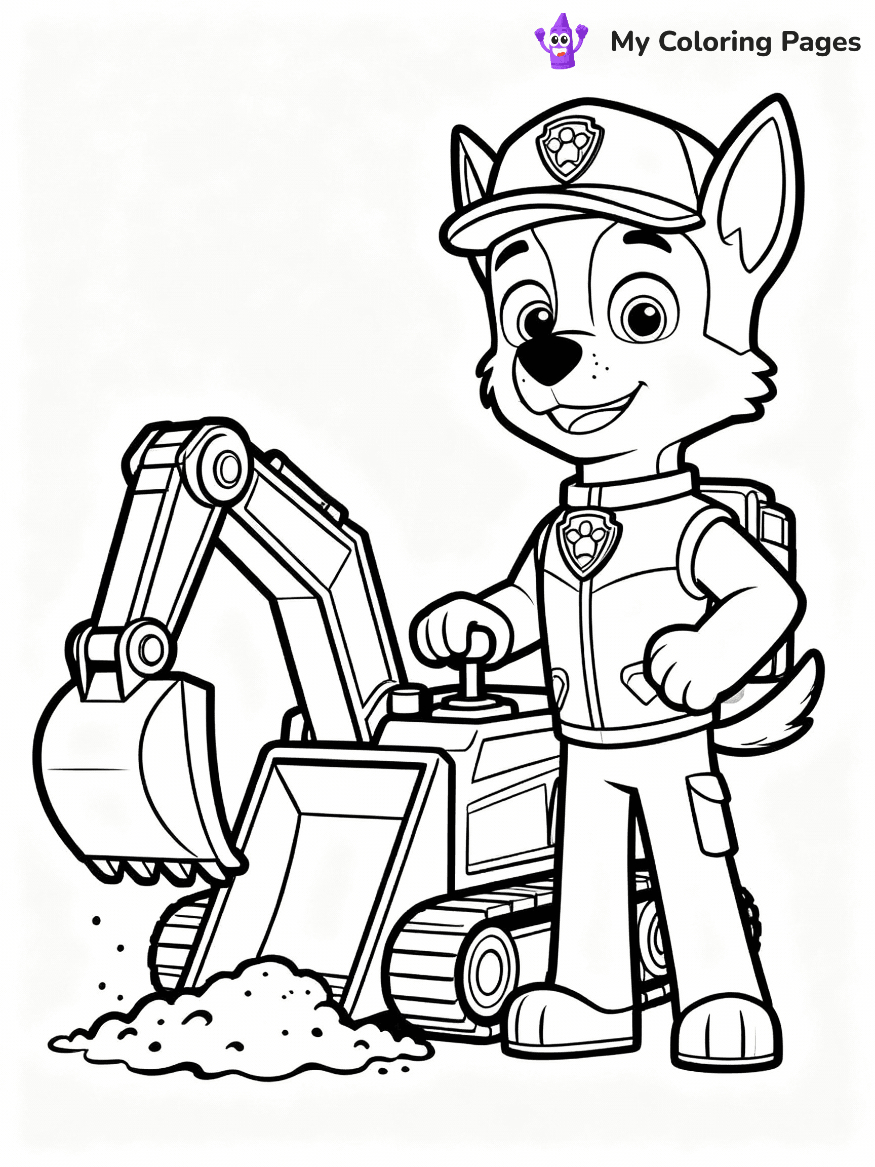 ⚠️ CRITICAL REQUIREMENT - ABSOLUTE BLACK AND WHITE ONLY ⚠️
This MUST be a BLACK AND WHITE line drawing ONLY. NO COLORS whatsoever.
- ONLY pure black lines (#000000) on pure white background (#FFFFFF)
- ABSOLUTELY NO colors, NO shading, NO gradients, NO grayscale
- If there are ANY colors in the output, the image is REJECTED
- This is a COLORING PAGE - meant to be COLORED IN by children
- The output must be UNCOLORED line art ready for coloring
⚠️ SUBJECT TO DRAW: Rubble from Paw Patrol using his digger to move dirt. PURE OUTLINES. NO FILLS, COLOR, SHADING, OR GREYSCALE. WHITE BACKGROUND.
(REMEMBER: Output must be BLACK AND WHITE line art only, NOT colored!)
# Flat, Friendly Cartoon Line-Art Coloring Page
You are generating a **pure black-and-white binary image** of a child-friendly cartoon scene combining characters and background scenery in one cohesive composition.
## Rendering Rules (Strict)
- Only two colors: pure black (#000000) outlines and pure white (#FFFFFF) background.
- No grayscale, shading, gradients, tints, fills, transparency, or partial pixels.
- No antialiasing or blended edges; every pixel is 100% black or white.
- No solid black fills inside shapes — all areas inside outlines must remain white.
- No dark clothing areas or filled tone blocks; all garments outlined only.
- No shadows, textures, lighting, or tonal variations.
- Must look like flat binary vector line-art for coloring pages.
## Drawing & Composition
- **Medium, consistent line weight**; clean closed outlines easy to color inside.
- **Flat, simple, child-friendly design** — no realism or 3D depth.
- Characters are **grounded on a surface**, centered and large.
- **Balanced composition** with clear silhouettes and minimal props.
## Scenery & Style
- Landmarks (e.g., mosque, CN Tower) and scenery (trees, benches, waves) drawn with **black outlines only.**
- For real-world figures, teams, or places, show accurate details using only black outlines—no text or logos. Use distinctive uniform patterns, abstract symbols, and landmark silhouettes to convey identity.
- Keep **consistent perspective**; no floating elements.
- **Style:** whimsical **Doodle Art Alley** — rounded, friendly outlines.
- May adapt shapes from **Crayola, Disney, Peppa Pig, Cocomelon** — *by shape only, never color.*
- Final output: **flat, crisp, binary (#000000/#FFFFFF)**, **no filled color or background text.**
EXTREMELYE IMPORTANT:
- PURE BINARY LINE-ART; NO FILLS (HAIR/CLOTHES/SKIN), SHADING, OR GREY.
- NO SHADING, COLOR. MUST BE WHITE BACKGROUND.
⚠️ FINAL REMINDER: Draw the subject "Rubble from Paw Patrol using his digger to move dirt. PURE OUTLINES. NO FILLS, COLOR, SHADING, OR GREYSCALE. WHITE BACKGROUND." as BLACK AND WHITE line art. Zero colors in output.