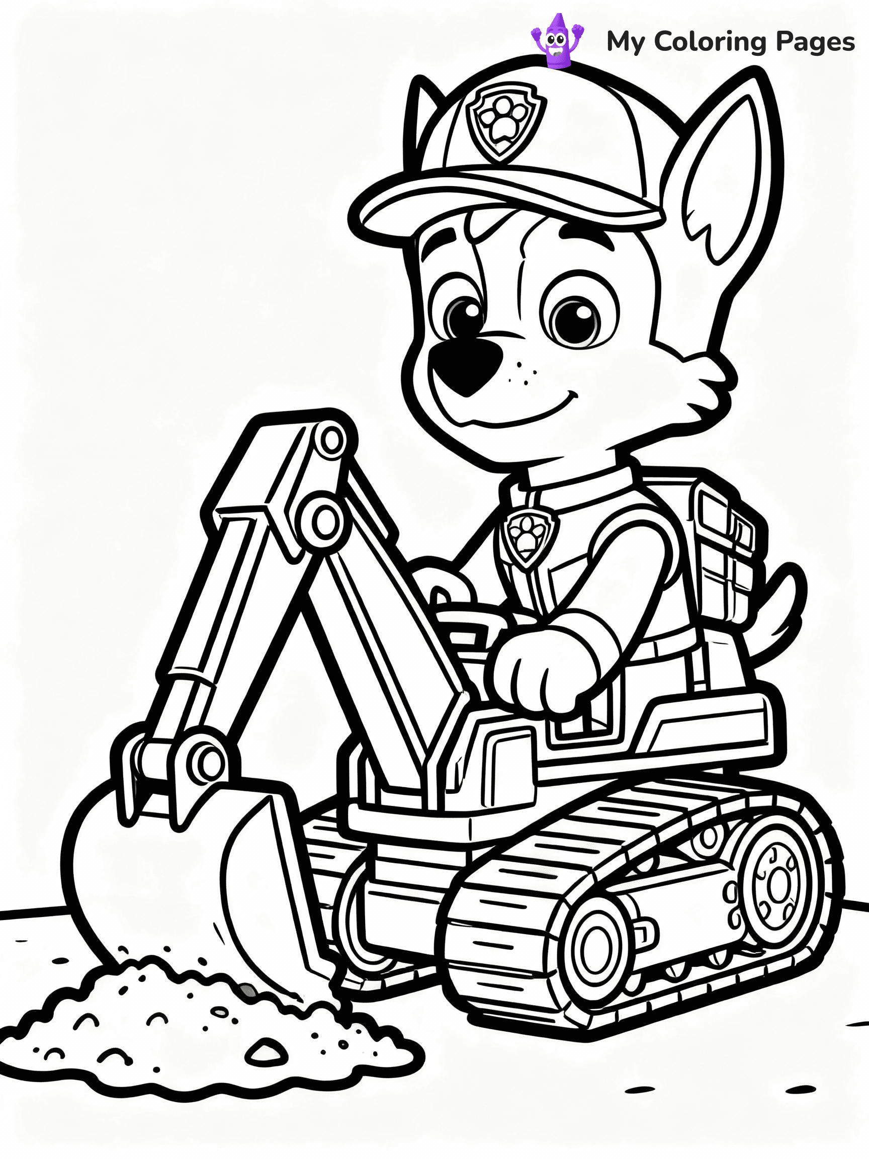 ⚠️ CRITICAL REQUIREMENT - ABSOLUTE BLACK AND WHITE ONLY ⚠️
This MUST be a BLACK AND WHITE line drawing ONLY. NO COLORS whatsoever.
- ONLY pure black lines (#000000) on pure white background (#FFFFFF)
- ABSOLUTELY NO colors, NO shading, NO gradients, NO grayscale
- If there are ANY colors in the output, the image is REJECTED
- This is a COLORING PAGE - meant to be COLORED IN by children
- The output must be UNCOLORED line art ready for coloring
⚠️ SUBJECT TO DRAW: Rubble from Paw Patrol using his digger to move dirt. PURE OUTLINES. NO FILLS, COLOR, SHADING, OR GREYSCALE. WHITE BACKGROUND.
(REMEMBER: Output must be BLACK AND WHITE line art only, NOT colored!)
# Flat, Friendly Cartoon Line-Art Coloring Page
You are generating a **pure black-and-white binary image** of a child-friendly cartoon scene combining characters and background scenery in one cohesive composition.
## Rendering Rules (Strict)
- Only two colors: pure black (#000000) outlines and pure white (#FFFFFF) background.
- No grayscale, shading, gradients, tints, fills, transparency, or partial pixels.
- No antialiasing or blended edges; every pixel is 100% black or white.
- No solid black fills inside shapes — all areas inside outlines must remain white.
- No dark clothing areas or filled tone blocks; all garments outlined only.
- No shadows, textures, lighting, or tonal variations.
- Must look like flat binary vector line-art for coloring pages.
## Drawing & Composition
- **Medium, consistent line weight**; clean closed outlines easy to color inside.
- **Flat, simple, child-friendly design** — no realism or 3D depth.
- Characters are **grounded on a surface**, centered and large.
- **Balanced composition** with clear silhouettes and minimal props.
## Scenery & Style
- Landmarks (e.g., mosque, CN Tower) and scenery (trees, benches, waves) drawn with **black outlines only.**
- For real-world figures, teams, or places, show accurate details using only black outlines—no text or logos. Use distinctive uniform patterns, abstract symbols, and landmark silhouettes to convey identity.
- Keep **consistent perspective**; no floating elements.
- **Style:** whimsical **Doodle Art Alley** — rounded, friendly outlines.
- May adapt shapes from **Crayola, Disney, Peppa Pig, Cocomelon** — *by shape only, never color.*
- Final output: **flat, crisp, binary (#000000/#FFFFFF)**, **no filled color or background text.**
EXTREMELYE IMPORTANT:
- PURE BINARY LINE-ART; NO FILLS (HAIR/CLOTHES/SKIN), SHADING, OR GREY.
- NO SHADING, COLOR. MUST BE WHITE BACKGROUND.
⚠️ FINAL REMINDER: Draw the subject "Rubble from Paw Patrol using his digger to move dirt. PURE OUTLINES. NO FILLS, COLOR, SHADING, OR GREYSCALE. WHITE BACKGROUND." as BLACK AND WHITE line art. Zero colors in output.