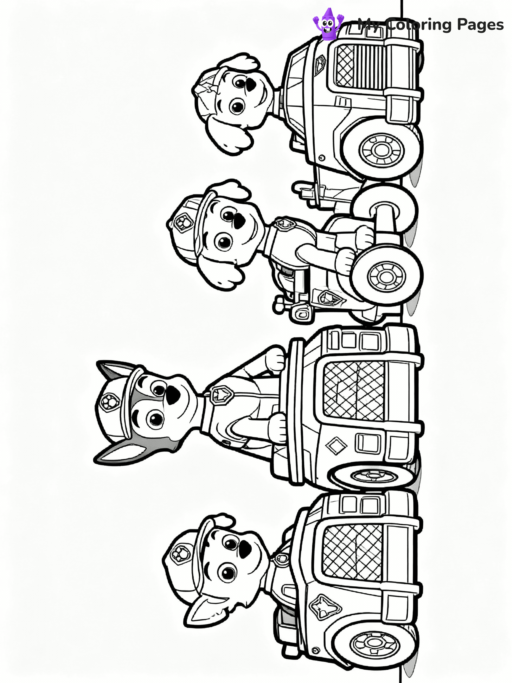 ⚠️ CRITICAL REQUIREMENT - ABSOLUTE BLACK AND WHITE ONLY ⚠️
This MUST be a BLACK AND WHITE line drawing ONLY. NO COLORS whatsoever.
- ONLY pure black lines (#000000) on pure white background (#FFFFFF)
- ABSOLUTELY NO colors, NO shading, NO gradients, NO grayscale
- If there are ANY colors in the output, the image is REJECTED
- This is a COLORING PAGE - meant to be COLORED IN by children
- The output must be UNCOLORED line art ready for coloring
⚠️ SUBJECT TO DRAW: Paw Patrol vehicles lined up at Adventure Bay. PURE OUTLINES. NO FILLS, COLOR, SHADING, OR GREYSCALE. WHITE BACKGROUND.
(REMEMBER: Output must be BLACK AND WHITE line art only, NOT colored!)
# Flat, Friendly Cartoon Line-Art Coloring Page
You are generating a **pure black-and-white binary image** of a child-friendly cartoon scene combining characters and background scenery in one cohesive composition.
## Rendering Rules (Strict)
- Only two colors: pure black (#000000) outlines and pure white (#FFFFFF) background.
- No grayscale, shading, gradients, tints, fills, transparency, or partial pixels.
- No antialiasing or blended edges; every pixel is 100% black or white.
- No solid black fills inside shapes — all areas inside outlines must remain white.
- No dark clothing areas or filled tone blocks; all garments outlined only.
- No shadows, textures, lighting, or tonal variations.
- Must look like flat binary vector line-art for coloring pages.
## Drawing & Composition
- **Medium, consistent line weight**; clean closed outlines easy to color inside.
- **Flat, simple, child-friendly design** — no realism or 3D depth.
- Characters are **grounded on a surface**, centered and large.
- **Balanced composition** with clear silhouettes and minimal props.
## Scenery & Style
- Landmarks (e.g., mosque, CN Tower) and scenery (trees, benches, waves) drawn with **black outlines only.**
- For real-world figures, teams, or places, show accurate details using only black outlines—no text or logos. Use distinctive uniform patterns, abstract symbols, and landmark silhouettes to convey identity.
- Keep **consistent perspective**; no floating elements.
- **Style:** whimsical **Doodle Art Alley** — rounded, friendly outlines.
- May adapt shapes from **Crayola, Disney, Peppa Pig, Cocomelon** — *by shape only, never color.*
- Final output: **flat, crisp, binary (#000000/#FFFFFF)**, **no filled color or background text.**
EXTREMELYE IMPORTANT:
- PURE BINARY LINE-ART; NO FILLS (HAIR/CLOTHES/SKIN), SHADING, OR GREY.
- NO SHADING, COLOR. MUST BE WHITE BACKGROUND.
⚠️ FINAL REMINDER: Draw the subject "Paw Patrol vehicles lined up at Adventure Bay. PURE OUTLINES. NO FILLS, COLOR, SHADING, OR GREYSCALE. WHITE BACKGROUND." as BLACK AND WHITE line art. Zero colors in output.