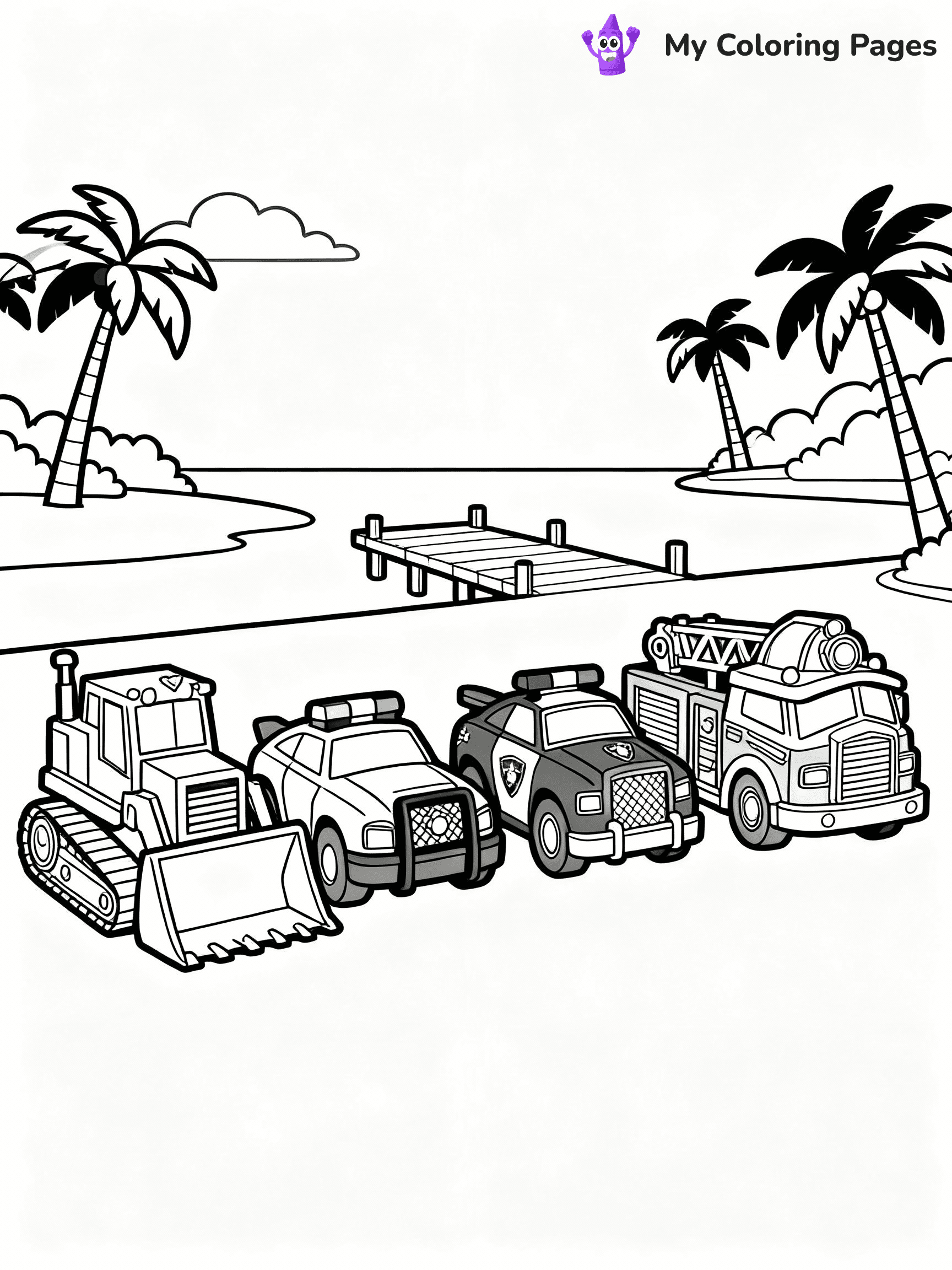 ⚠️ CRITICAL REQUIREMENT - ABSOLUTE BLACK AND WHITE ONLY ⚠️
This MUST be a BLACK AND WHITE line drawing ONLY. NO COLORS whatsoever.
- ONLY pure black lines (#000000) on pure white background (#FFFFFF)
- ABSOLUTELY NO colors, NO shading, NO gradients, NO grayscale
- If there are ANY colors in the output, the image is REJECTED
- This is a COLORING PAGE - meant to be COLORED IN by children
- The output must be UNCOLORED line art ready for coloring
⚠️ SUBJECT TO DRAW: Paw Patrol vehicles lined up at Adventure Bay. PURE OUTLINES. NO FILLS, COLOR, SHADING, OR GREYSCALE. WHITE BACKGROUND.
(REMEMBER: Output must be BLACK AND WHITE line art only, NOT colored!)
# Flat, Friendly Cartoon Line-Art Coloring Page
You are generating a **pure black-and-white binary image** of a child-friendly cartoon scene combining characters and background scenery in one cohesive composition.
## Rendering Rules (Strict)
- Only two colors: pure black (#000000) outlines and pure white (#FFFFFF) background.
- No grayscale, shading, gradients, tints, fills, transparency, or partial pixels.
- No antialiasing or blended edges; every pixel is 100% black or white.
- No solid black fills inside shapes — all areas inside outlines must remain white.
- No dark clothing areas or filled tone blocks; all garments outlined only.
- No shadows, textures, lighting, or tonal variations.
- Must look like flat binary vector line-art for coloring pages.
## Drawing & Composition
- **Medium, consistent line weight**; clean closed outlines easy to color inside.
- **Flat, simple, child-friendly design** — no realism or 3D depth.
- Characters are **grounded on a surface**, centered and large.
- **Balanced composition** with clear silhouettes and minimal props.
## Scenery & Style
- Landmarks (e.g., mosque, CN Tower) and scenery (trees, benches, waves) drawn with **black outlines only.**
- For real-world figures, teams, or places, show accurate details using only black outlines—no text or logos. Use distinctive uniform patterns, abstract symbols, and landmark silhouettes to convey identity.
- Keep **consistent perspective**; no floating elements.
- **Style:** whimsical **Doodle Art Alley** — rounded, friendly outlines.
- May adapt shapes from **Crayola, Disney, Peppa Pig, Cocomelon** — *by shape only, never color.*
- Final output: **flat, crisp, binary (#000000/#FFFFFF)**, **no filled color or background text.**
EXTREMELYE IMPORTANT:
- PURE BINARY LINE-ART; NO FILLS (HAIR/CLOTHES/SKIN), SHADING, OR GREY.
- NO SHADING, COLOR. MUST BE WHITE BACKGROUND.
⚠️ FINAL REMINDER: Draw the subject "Paw Patrol vehicles lined up at Adventure Bay. PURE OUTLINES. NO FILLS, COLOR, SHADING, OR GREYSCALE. WHITE BACKGROUND." as BLACK AND WHITE line art. Zero colors in output.